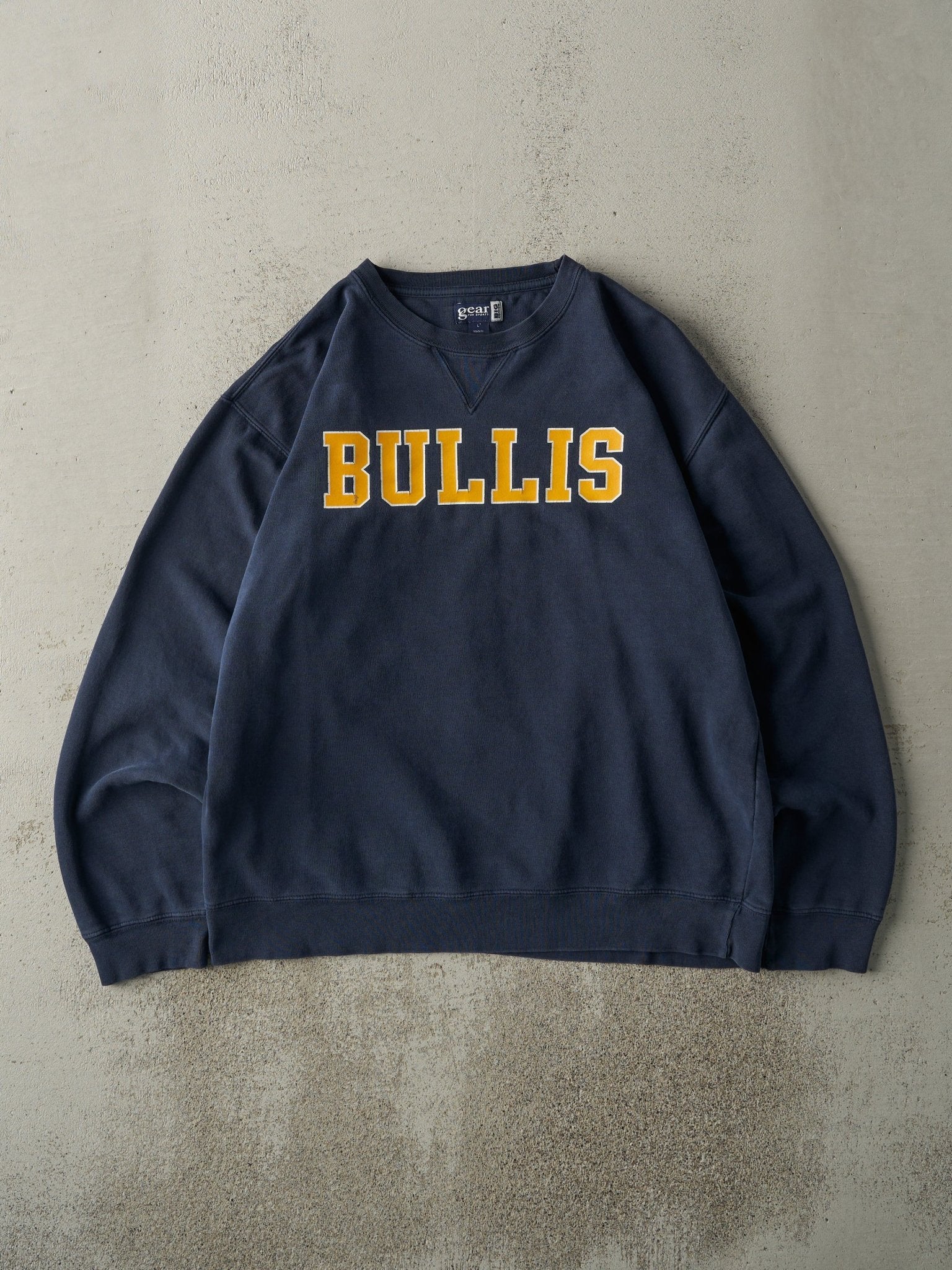 Vintage Y2K Navy Blue Lightweight Bullis Crewneck (L)