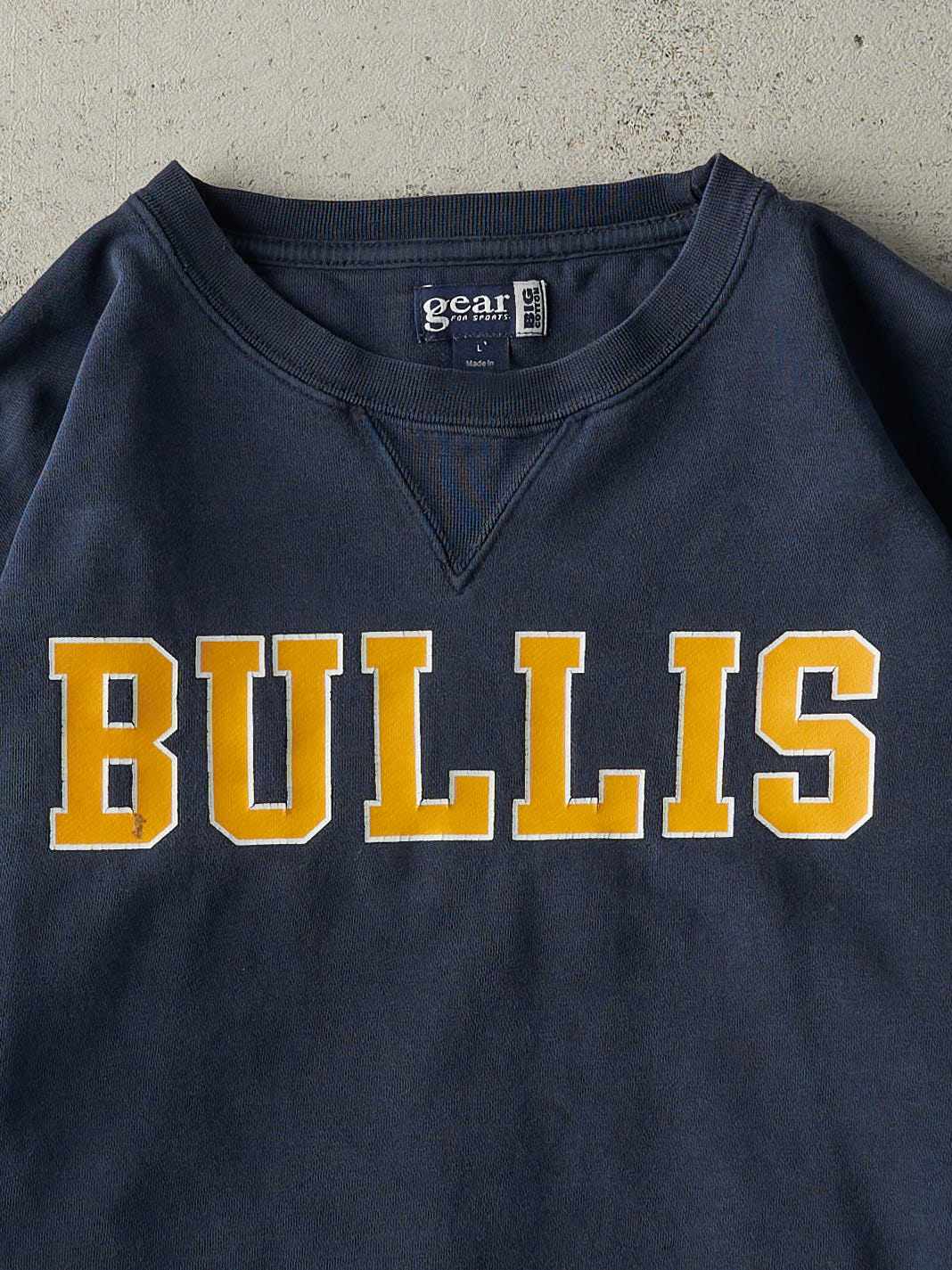 Vintage Y2K Navy Blue Lightweight Bullis Crewneck (L)