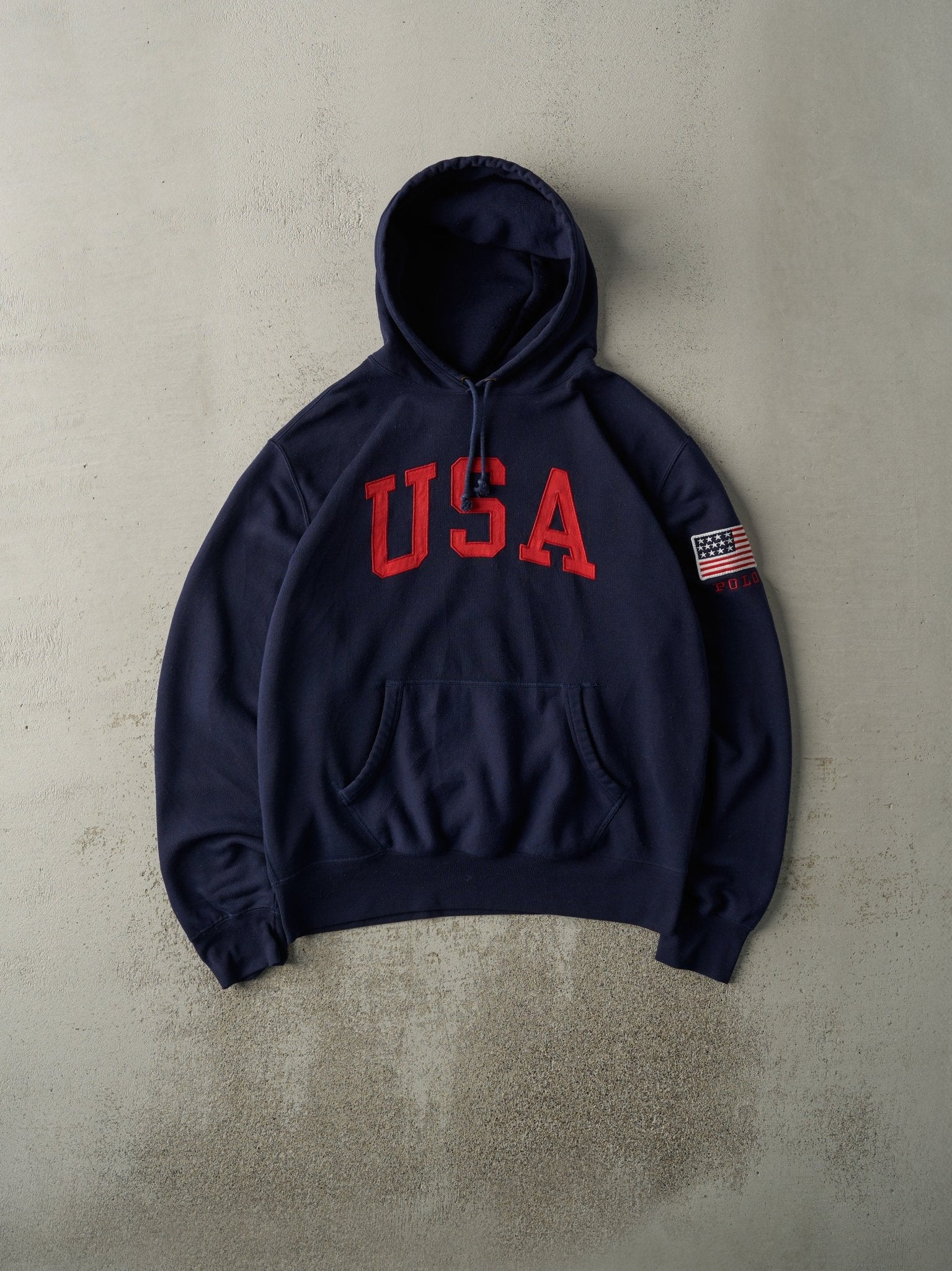 Vintage Y2K Navy Blue Polo USA Hoodie (L)