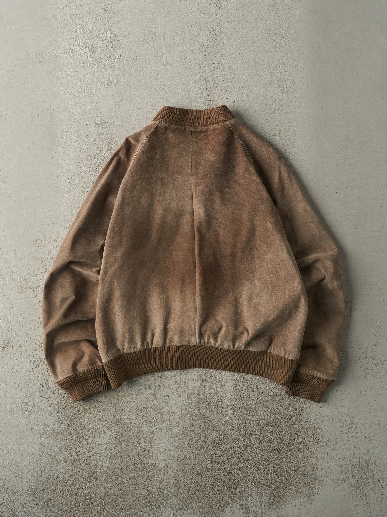 Vintage 90s Brown Peter England Suede Bomber Jacket (M)