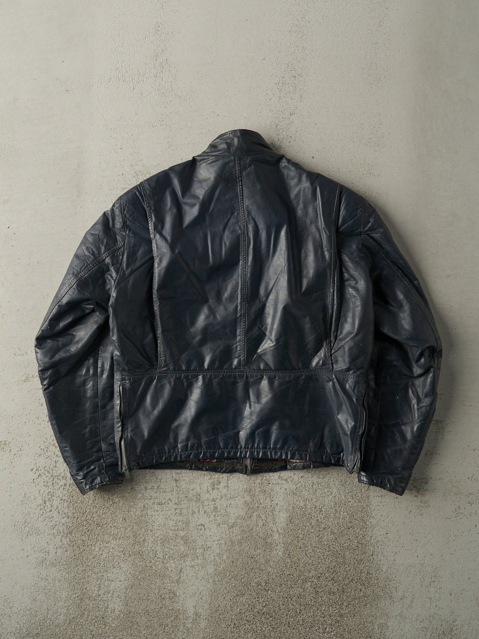 Vintage 80s Navy Blue Sears Leather Jacket (M)
