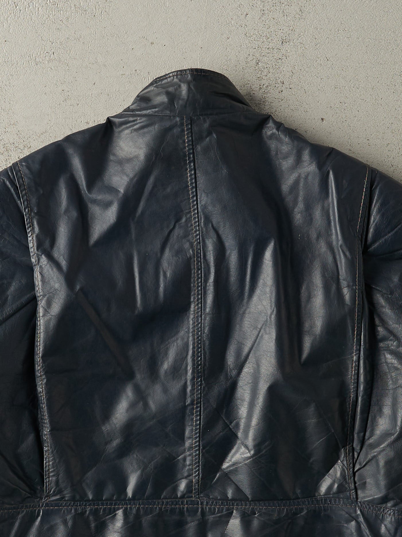 Vintage 80s Navy Blue Sears Leather Jacket (M)