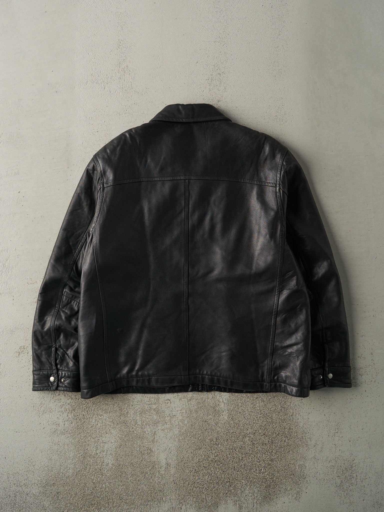 Vintage Y2K Black Boulevard Club Leather Jacket (L)