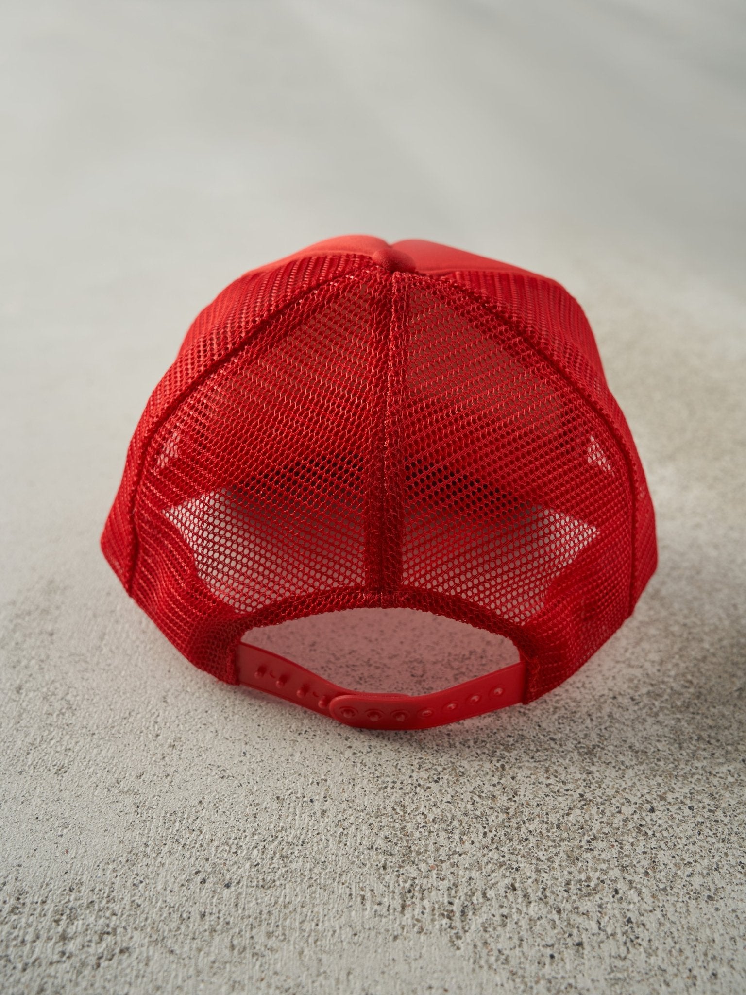 Vintage 80s Red Claude's Radiator Service Foam Trucker Hat