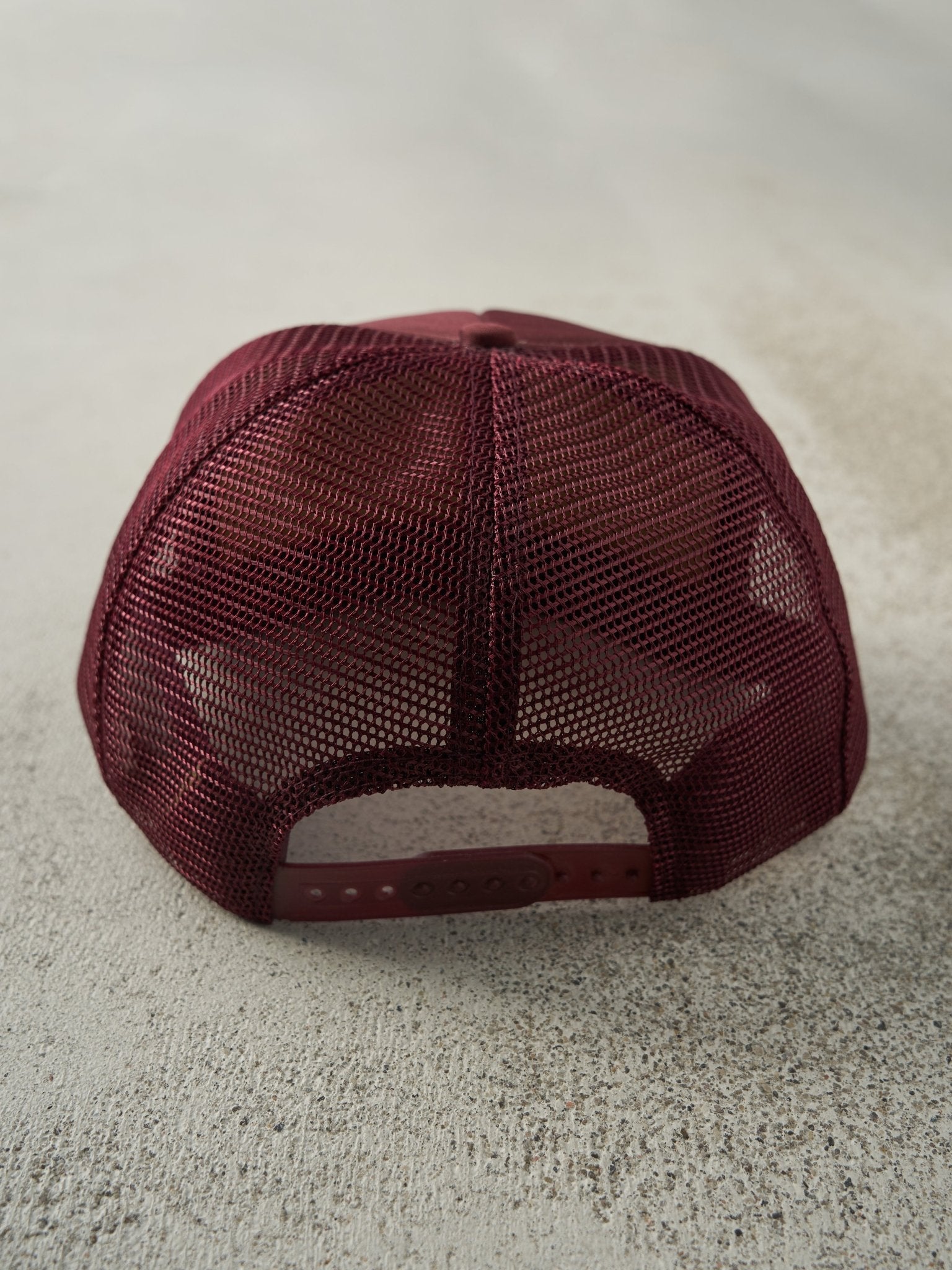 Vintage 80s Burgundy Rocky Mountain Rock Bit Foam Trucker Hat