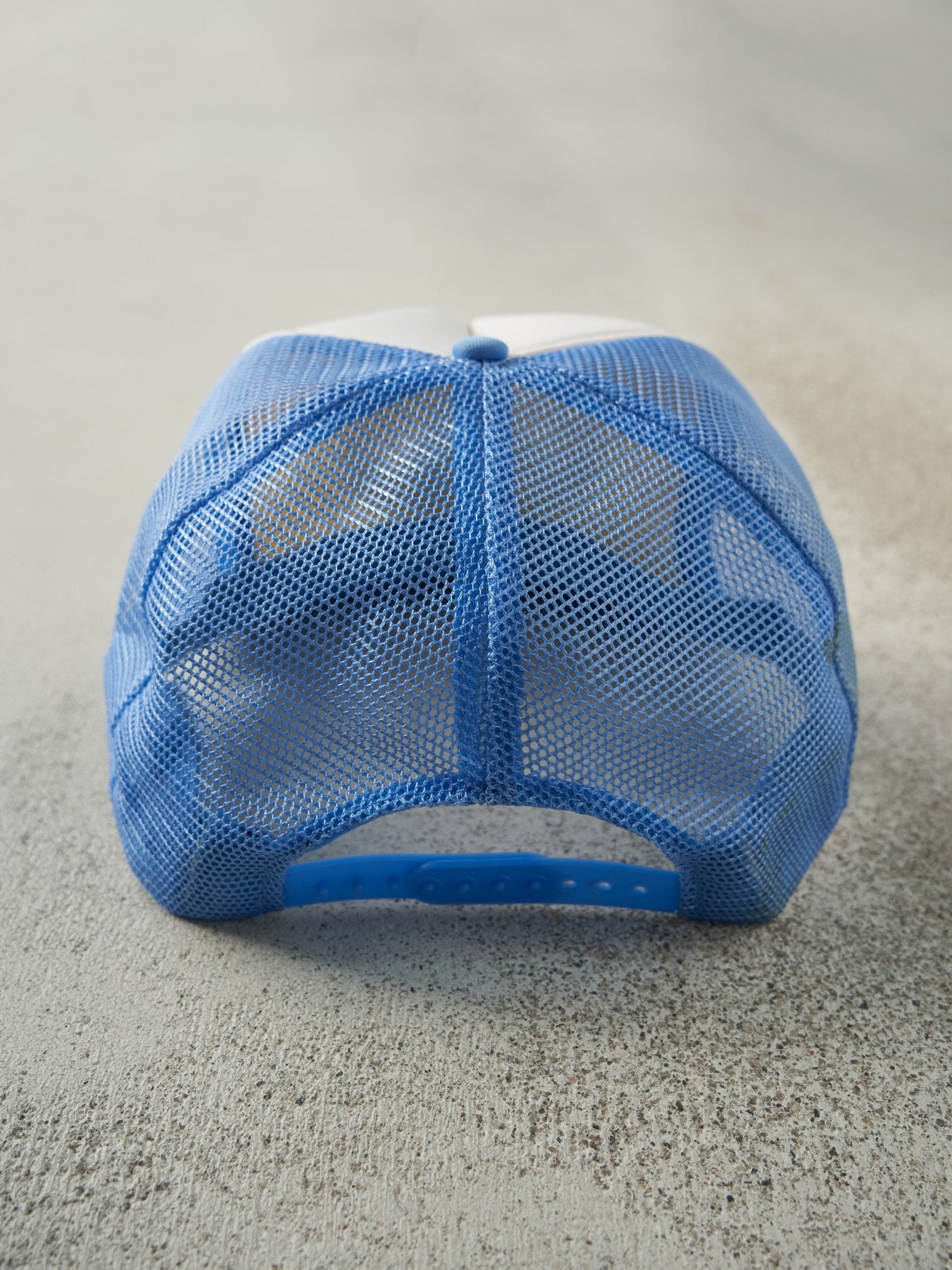 Vintage 80s Blue & White Balcaen Consolidated Foam Trucker Hat