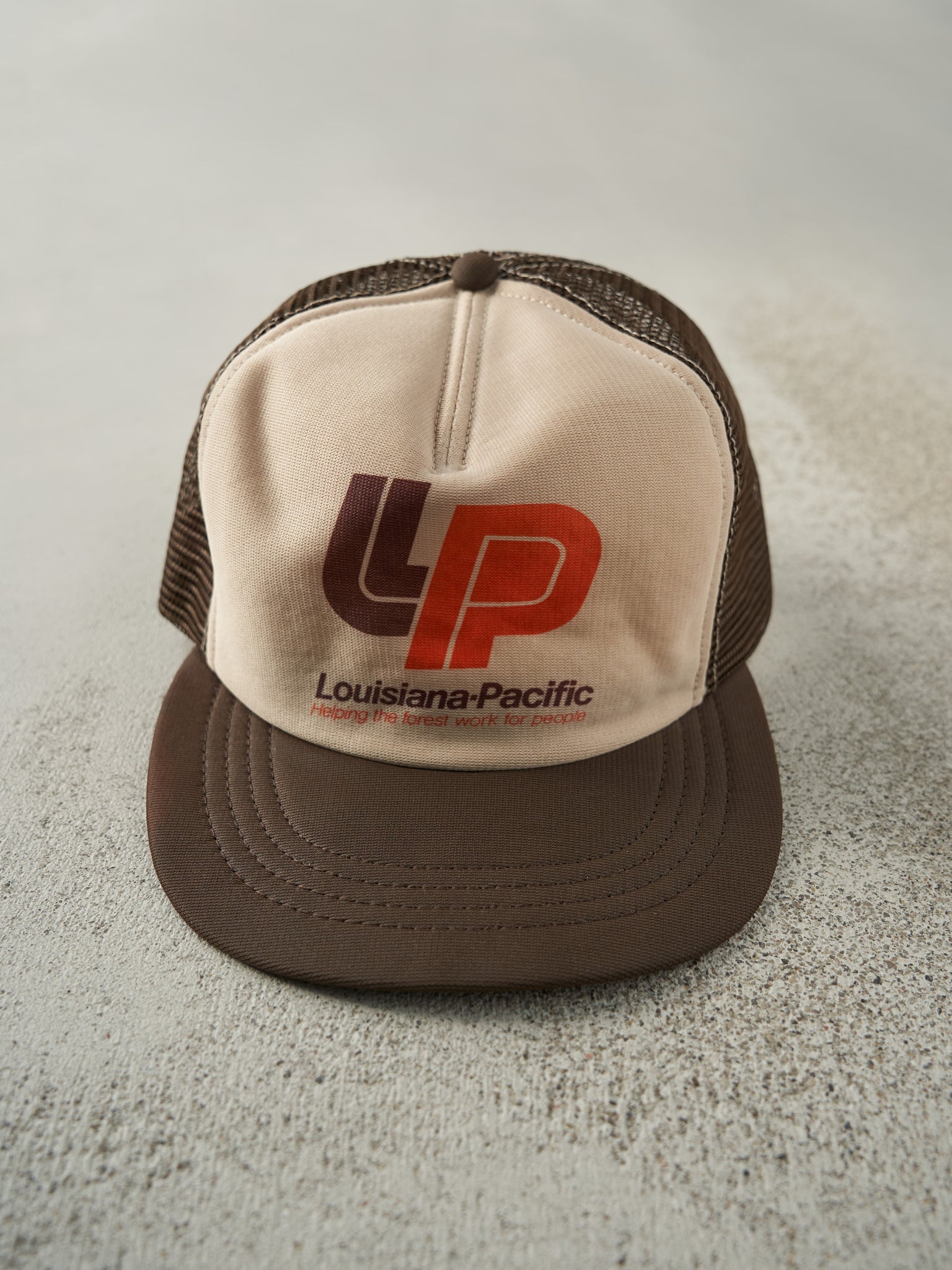 Vintage 80s Brown Louisiana-Pacific Foam Trucker Hat