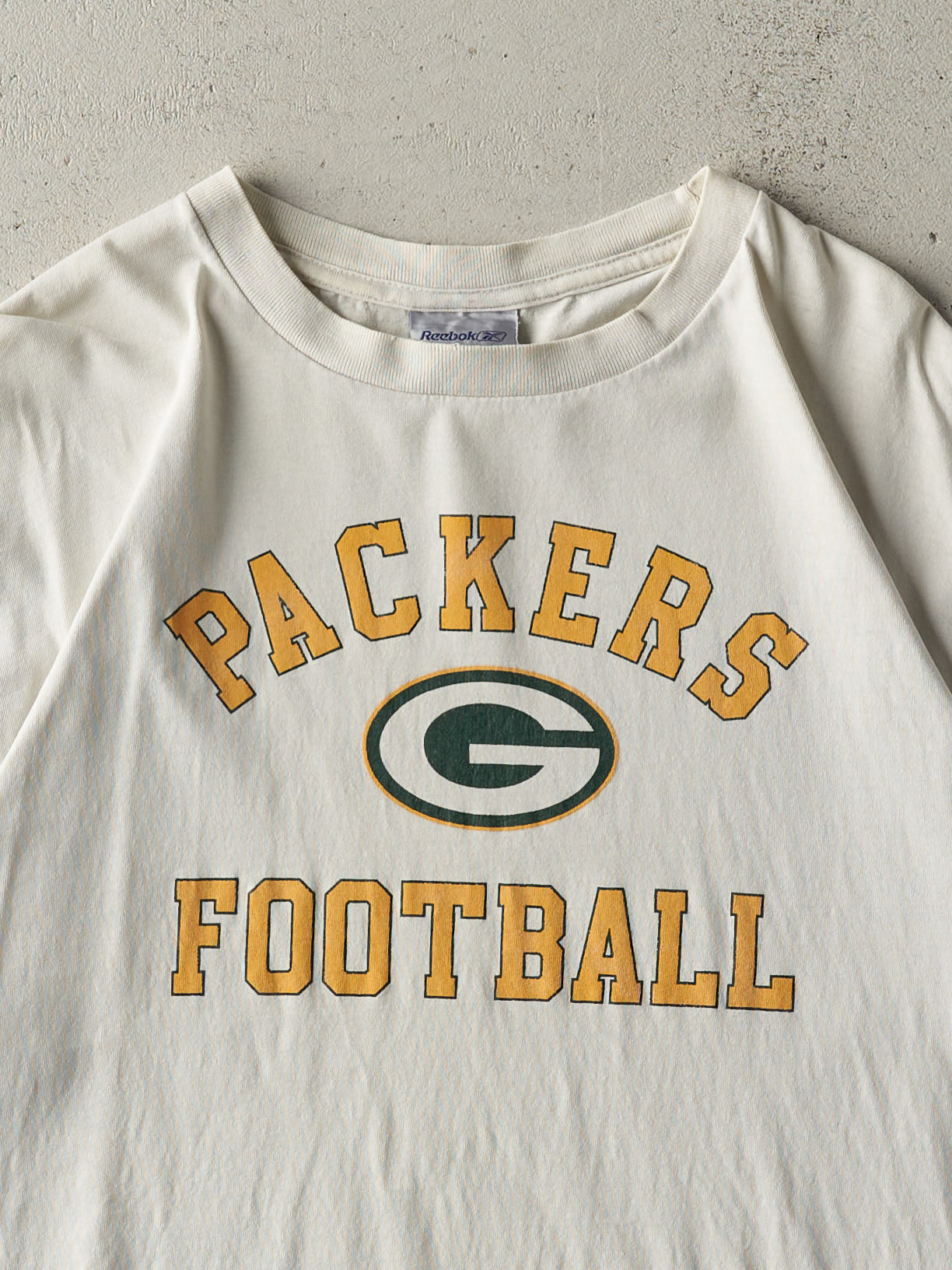 Vintage 90s White Green Bay Packers Tee (L)