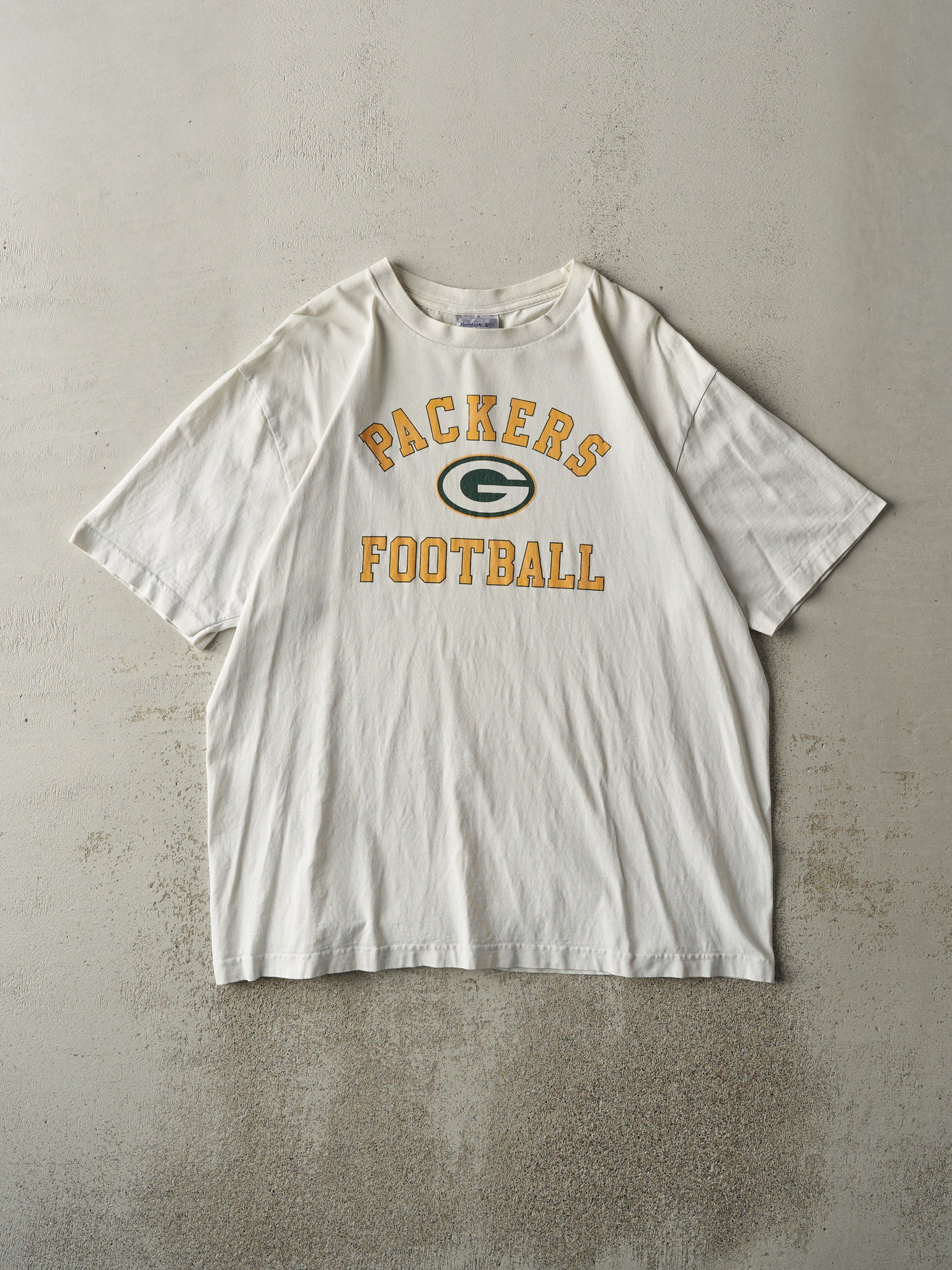 Vintage 90s White Green Bay Packers Tee (L)