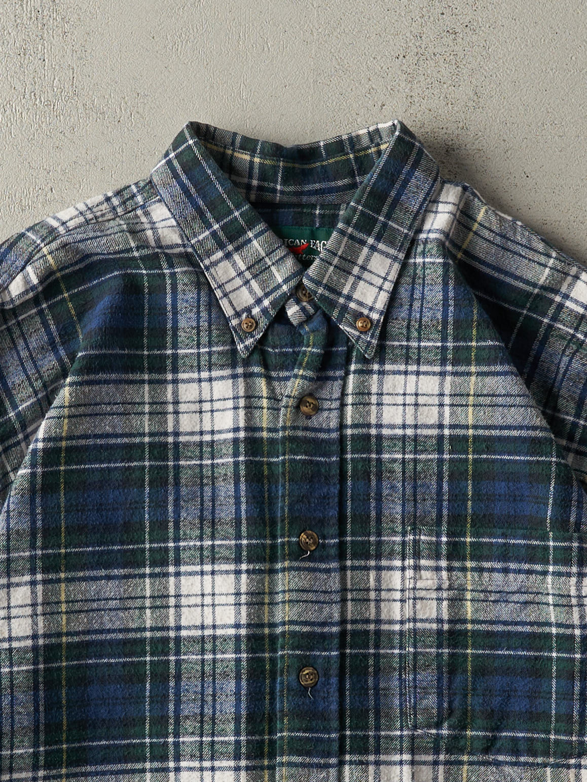 Vintage 90s Blue Plaid American Eagle Button Up (L)