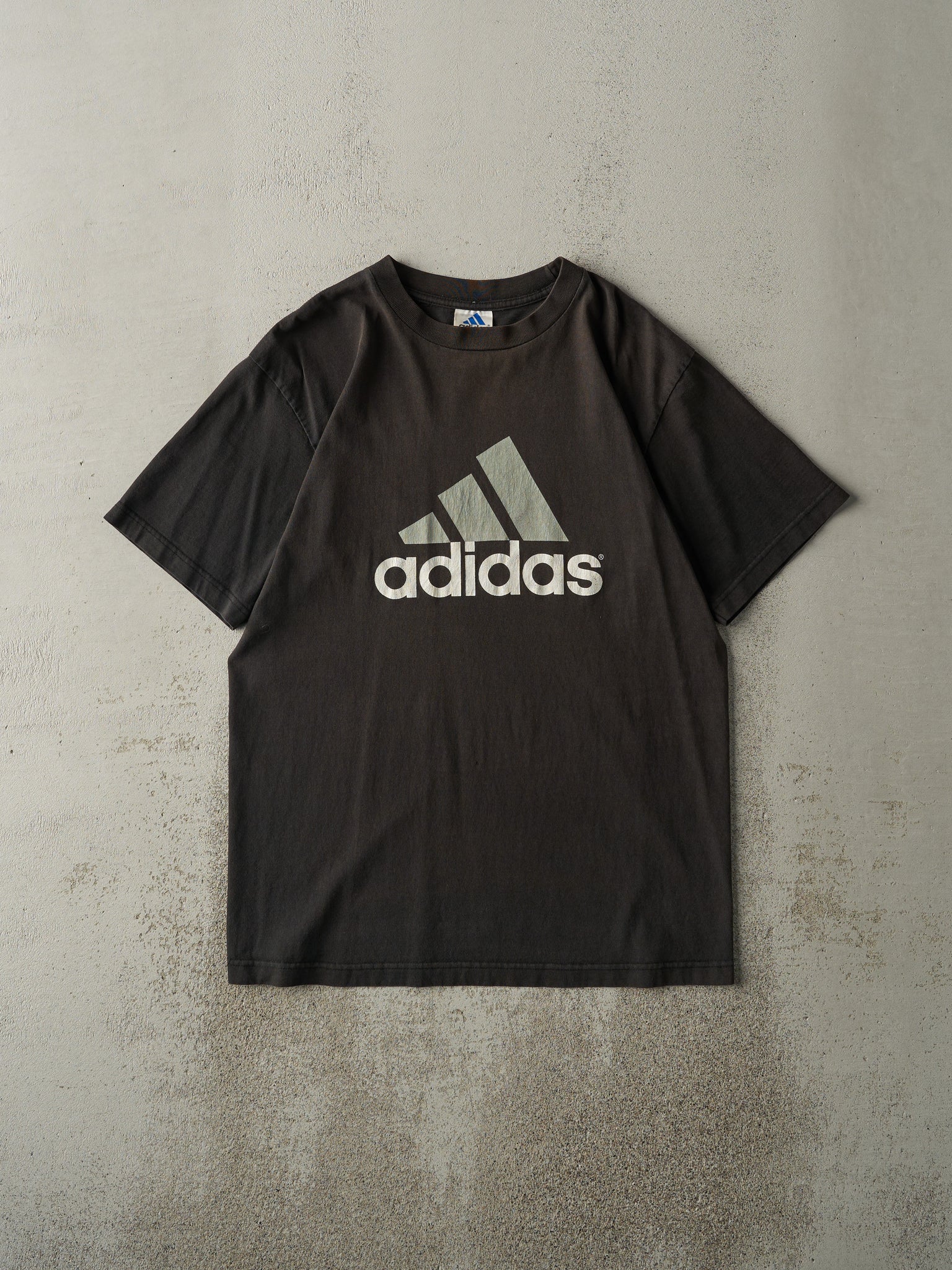 Vintage Y2K Black Adidas Logo Tee (M)