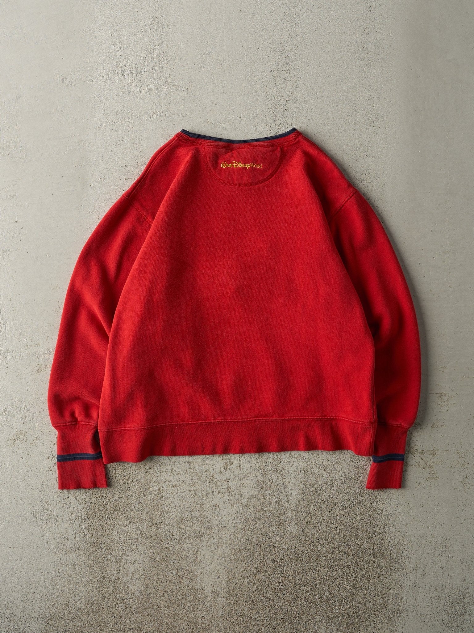 Vintage Y2K Red Embroidered Mickey Mouse Crewneck (M)
