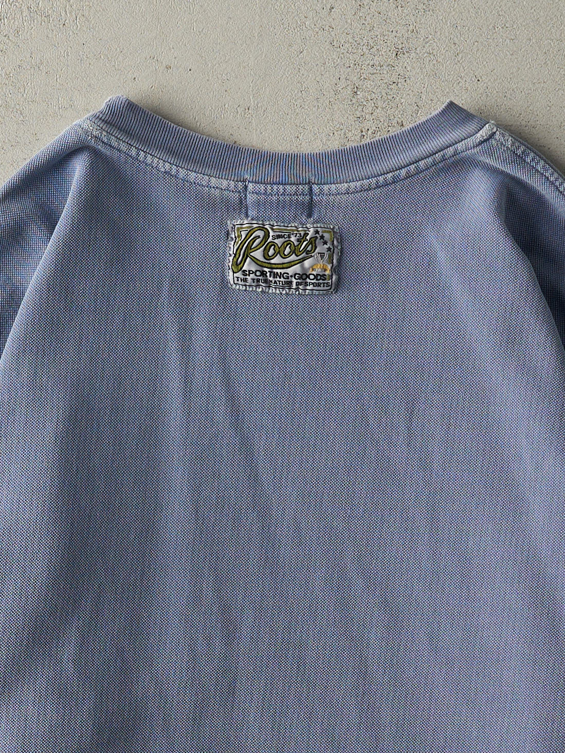 Vintage 90s Washed Blue Roots NHLPA Textured Crewneck (L)