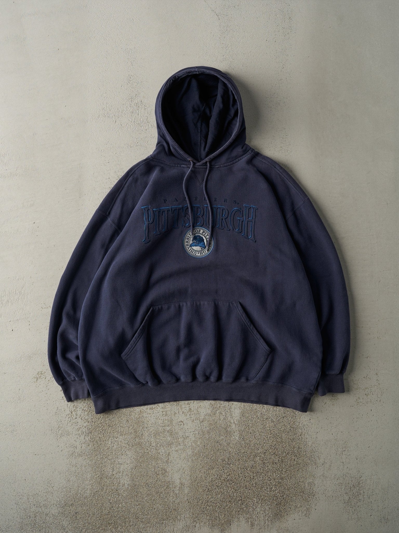 Vintage 90s Navy Blue University of Pittsburgh Panthers Hoodie (XXL)