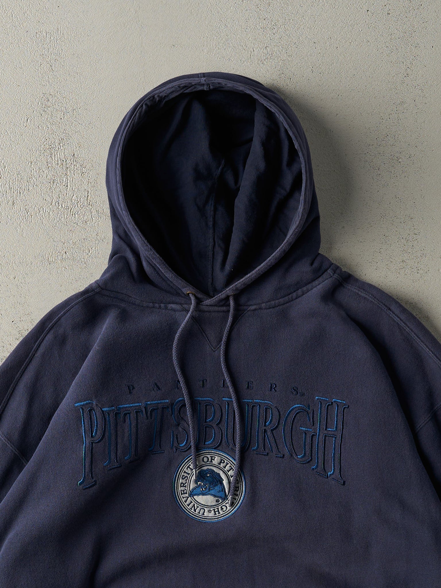 Vintage 90s Navy Blue University of Pittsburgh Panthers Hoodie (XXL)