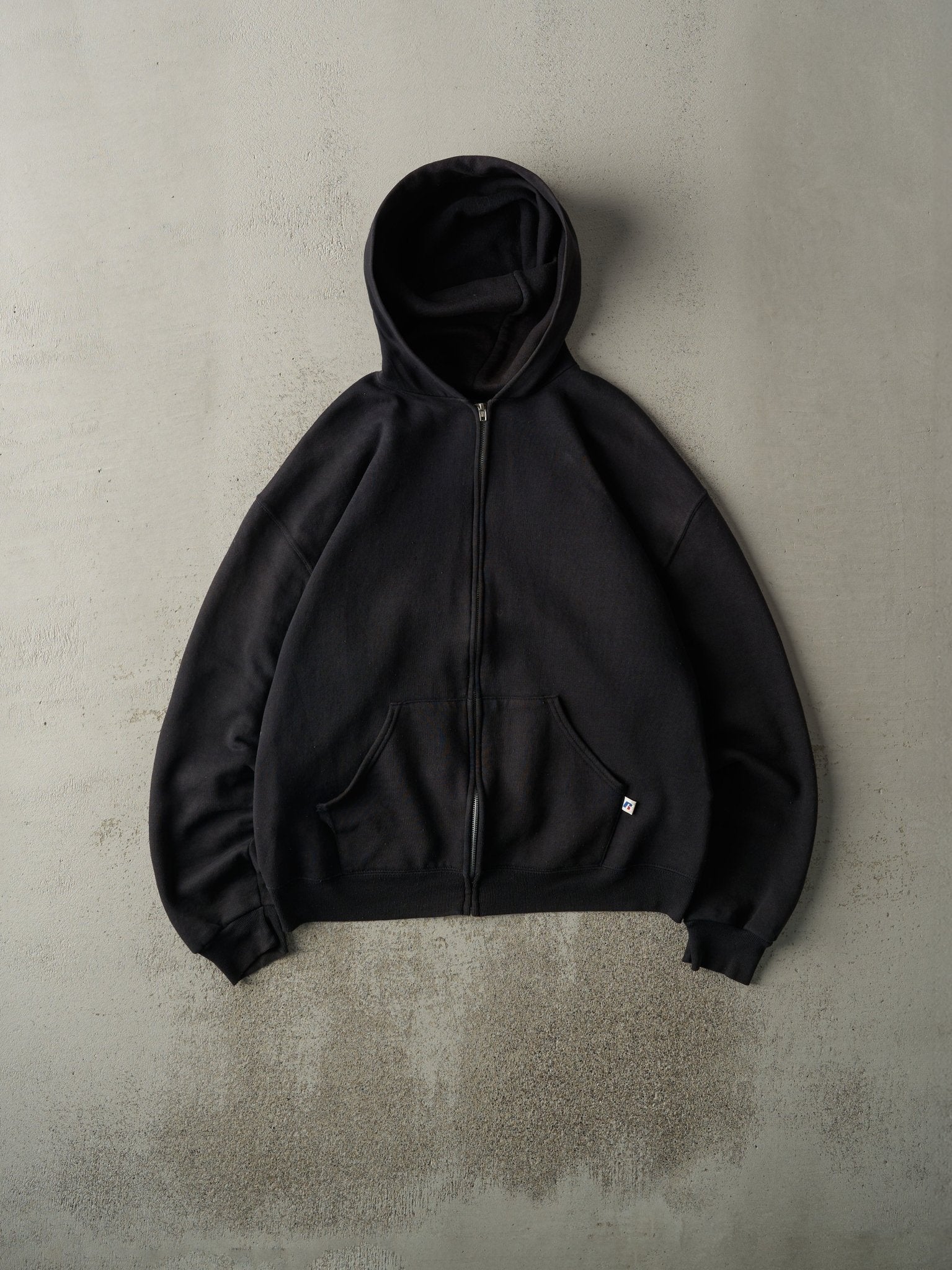 Vintage Y2K Black Russell Athletic Zip Up Hoodie (L)