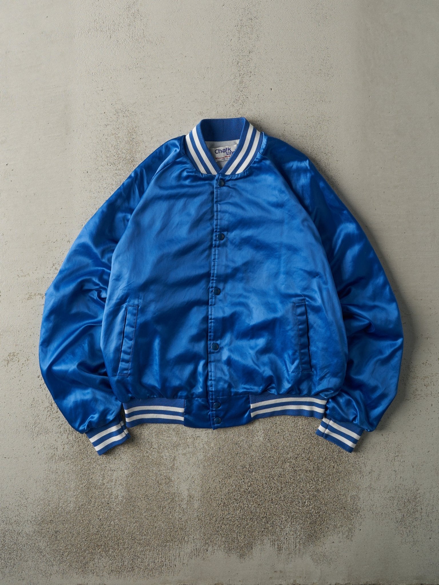 Vintage 80s Blue Kentucky Wildcats Satin Bomber Jacket (L)