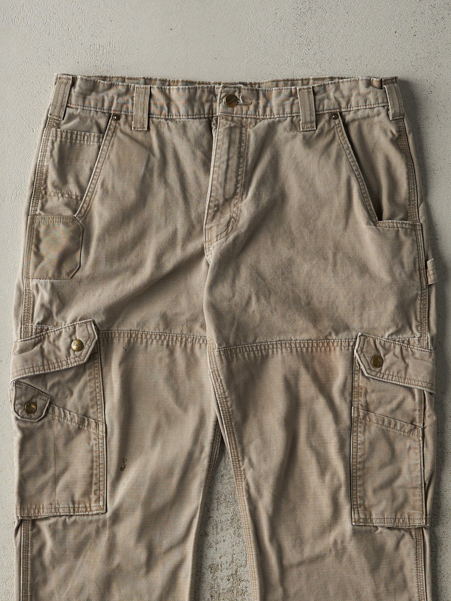 Vintage Y2K Beige Carhartt Double Knee Cargo Pants (36x31.5)