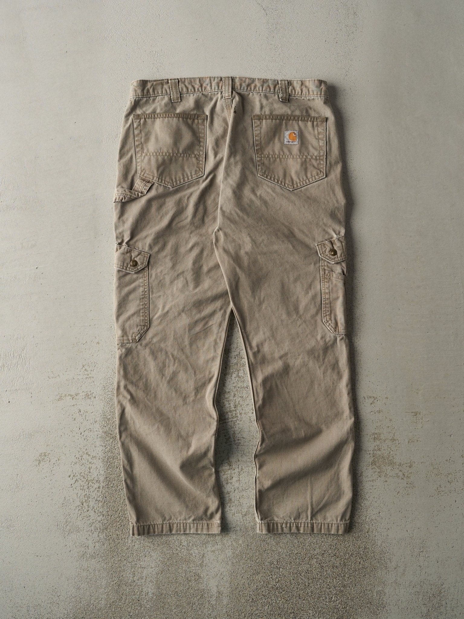 Vintage Y2K Beige Carhartt Double Knee Cargo Pants (36x31.5)
