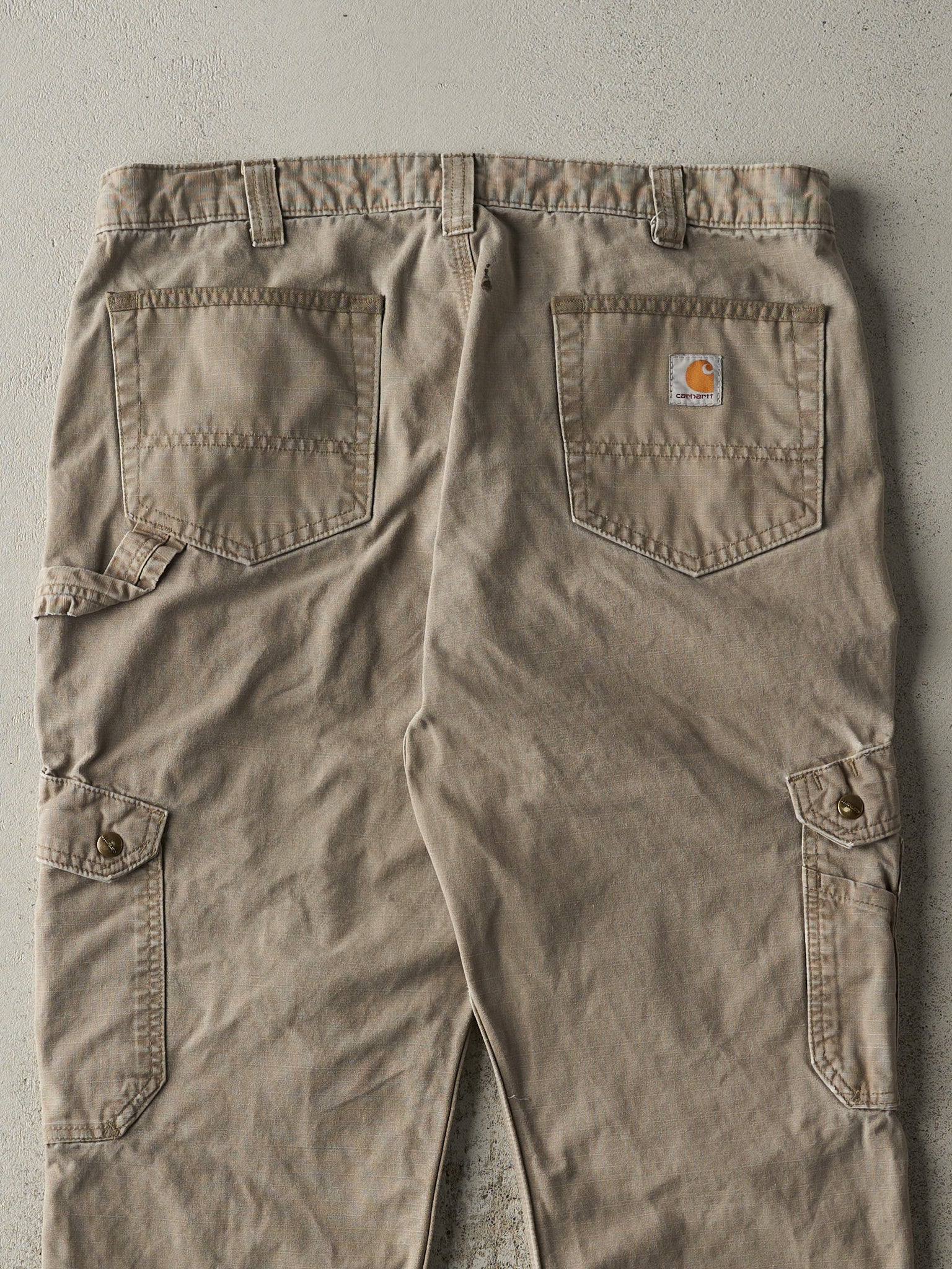 Vintage Y2K Beige Carhartt Double Knee Cargo Pants (36x31.5)