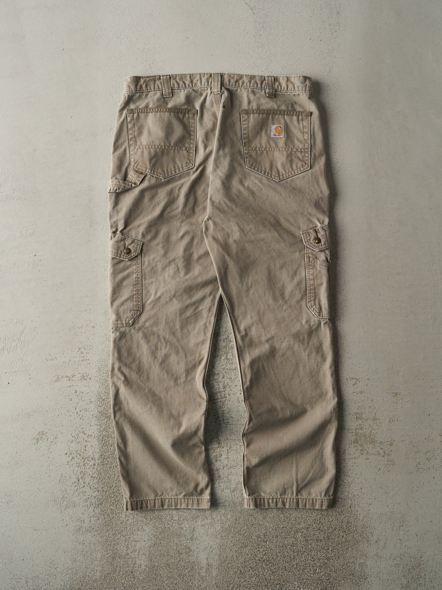 Vintage Y2K Beige Carhartt Double Knee Cargo Pants (36x31.5)