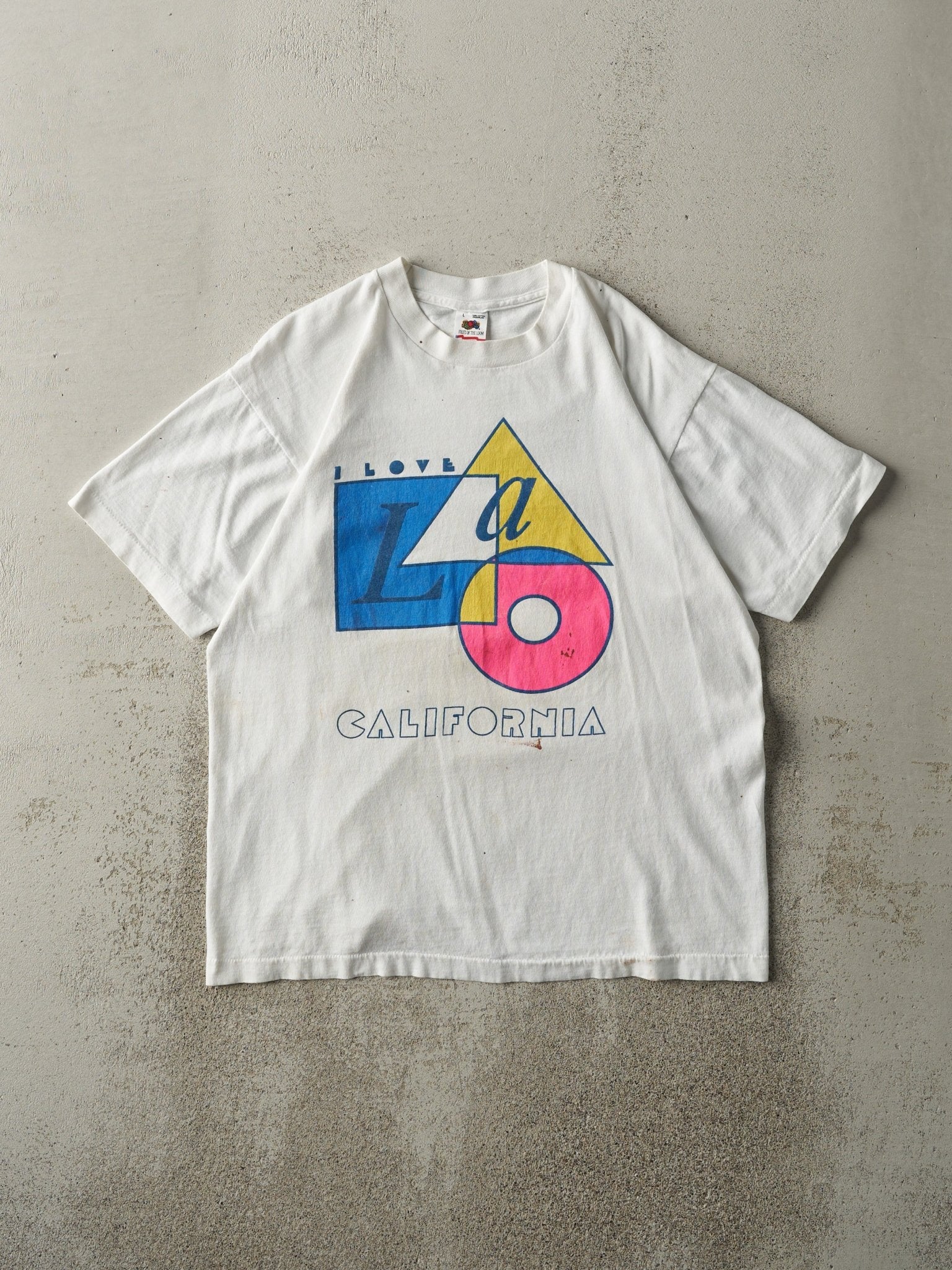 Vintage 80s White "I Love California" Single Stitch Tee (M)