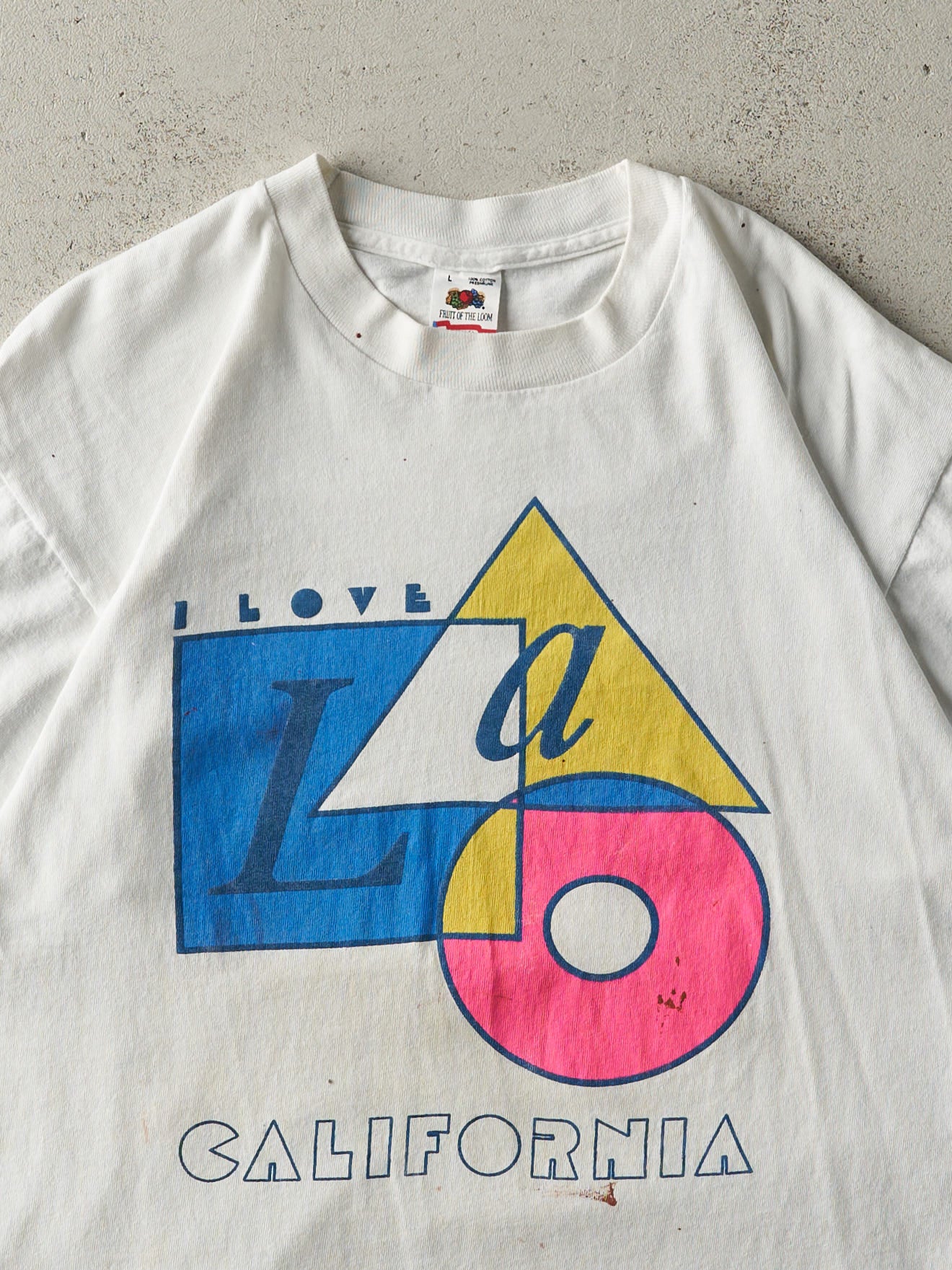 Vintage 80s White "I Love California" Single Stitch Tee (M)