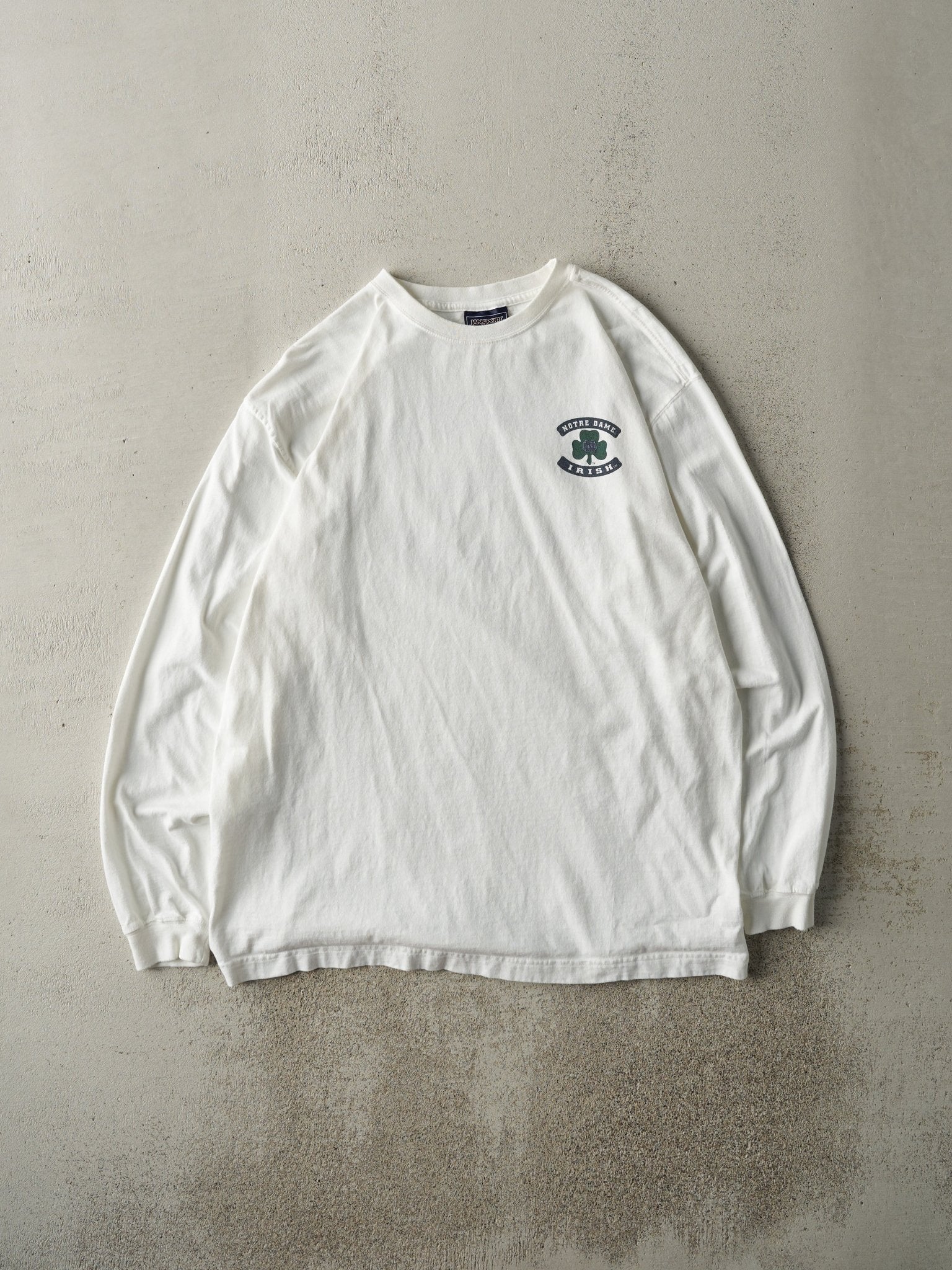Vintage Y2K White Notre Dame Fighting Irish Long Sleeve (L)