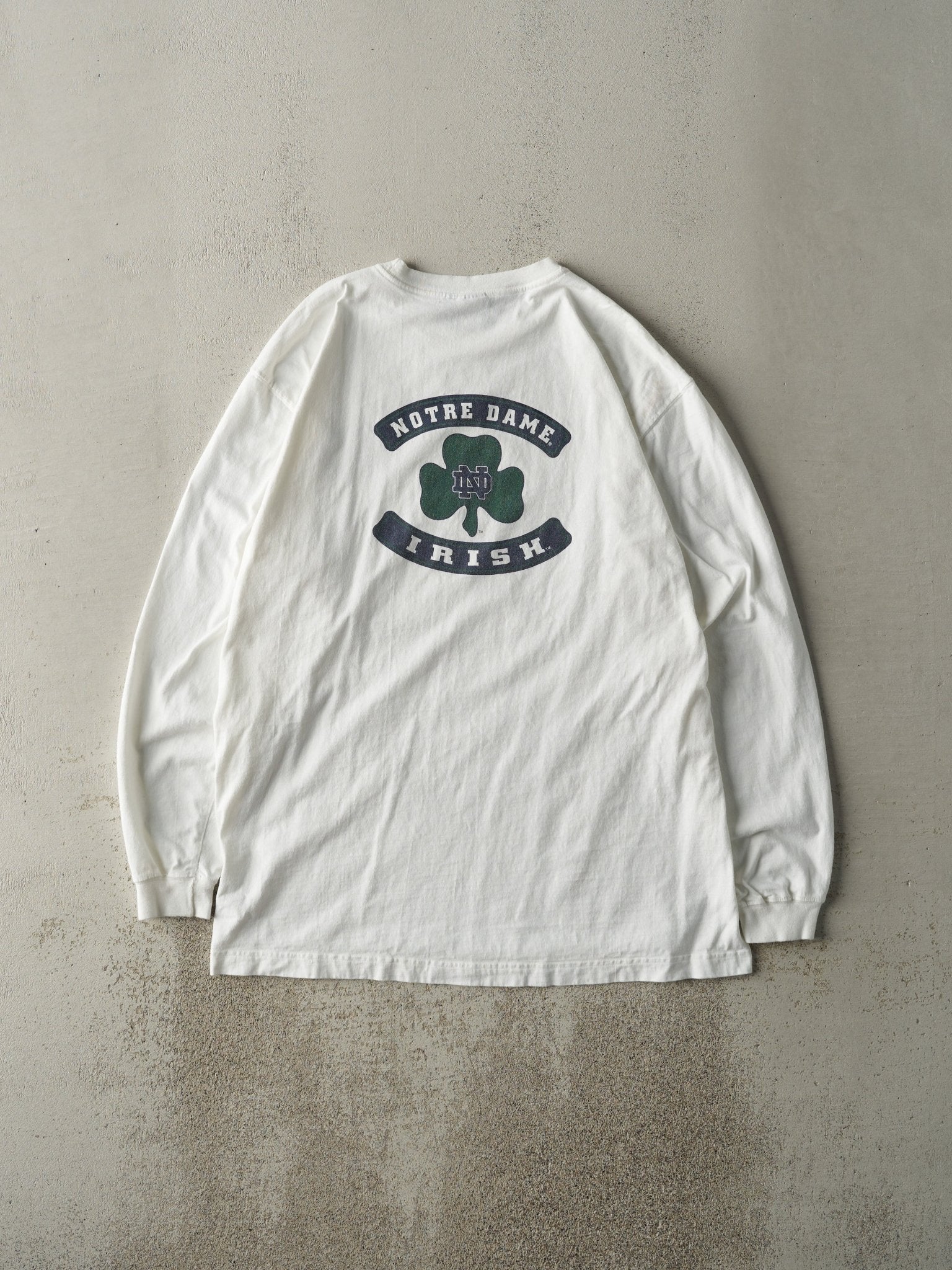 Vintage Y2K White Notre Dame Fighting Irish Long Sleeve (L)