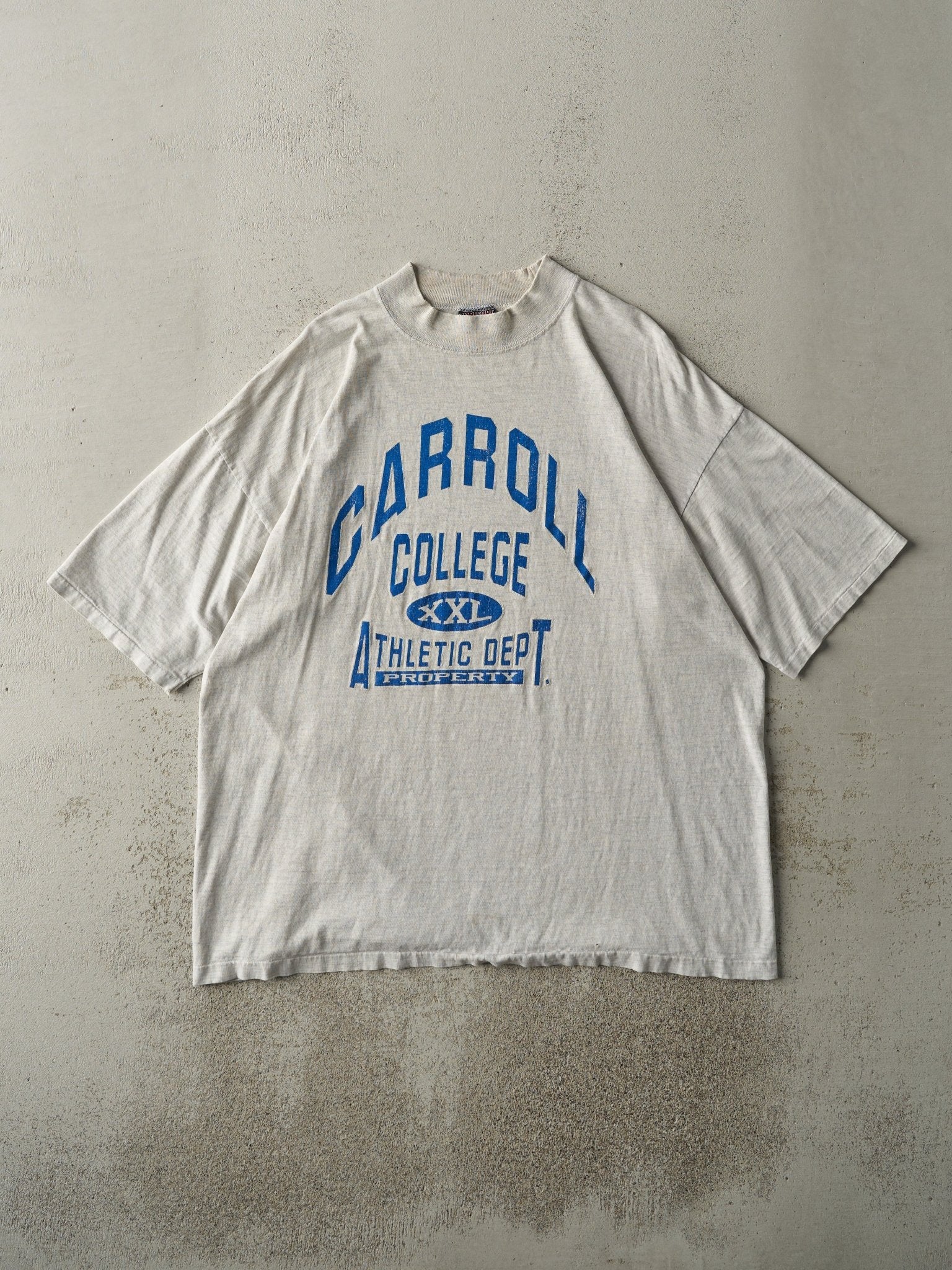 Vintage 90s Heather Grey Carroll College Tee (L)