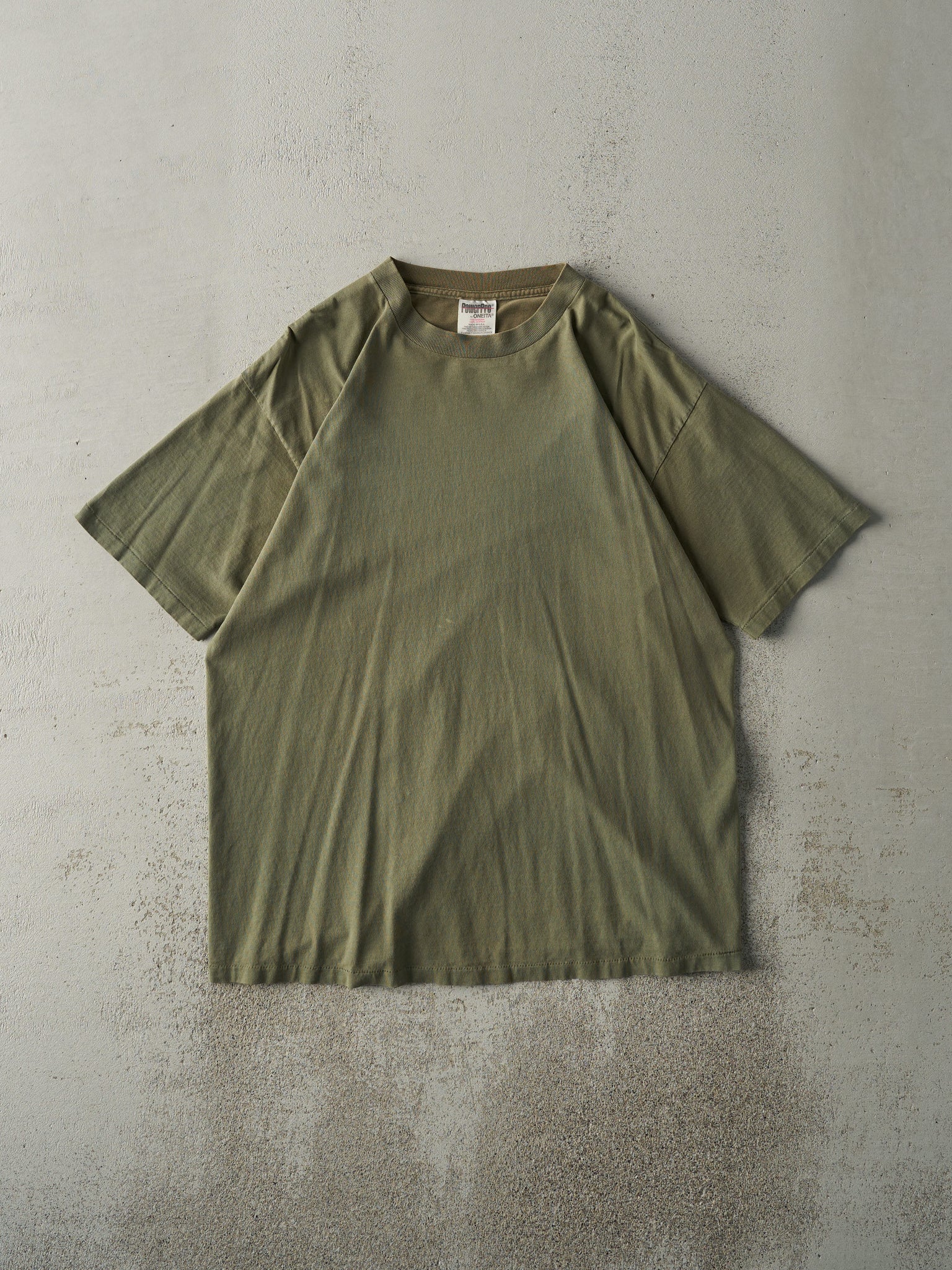 Vintage 90s Green Blank Single Stitch Tee (M/L)