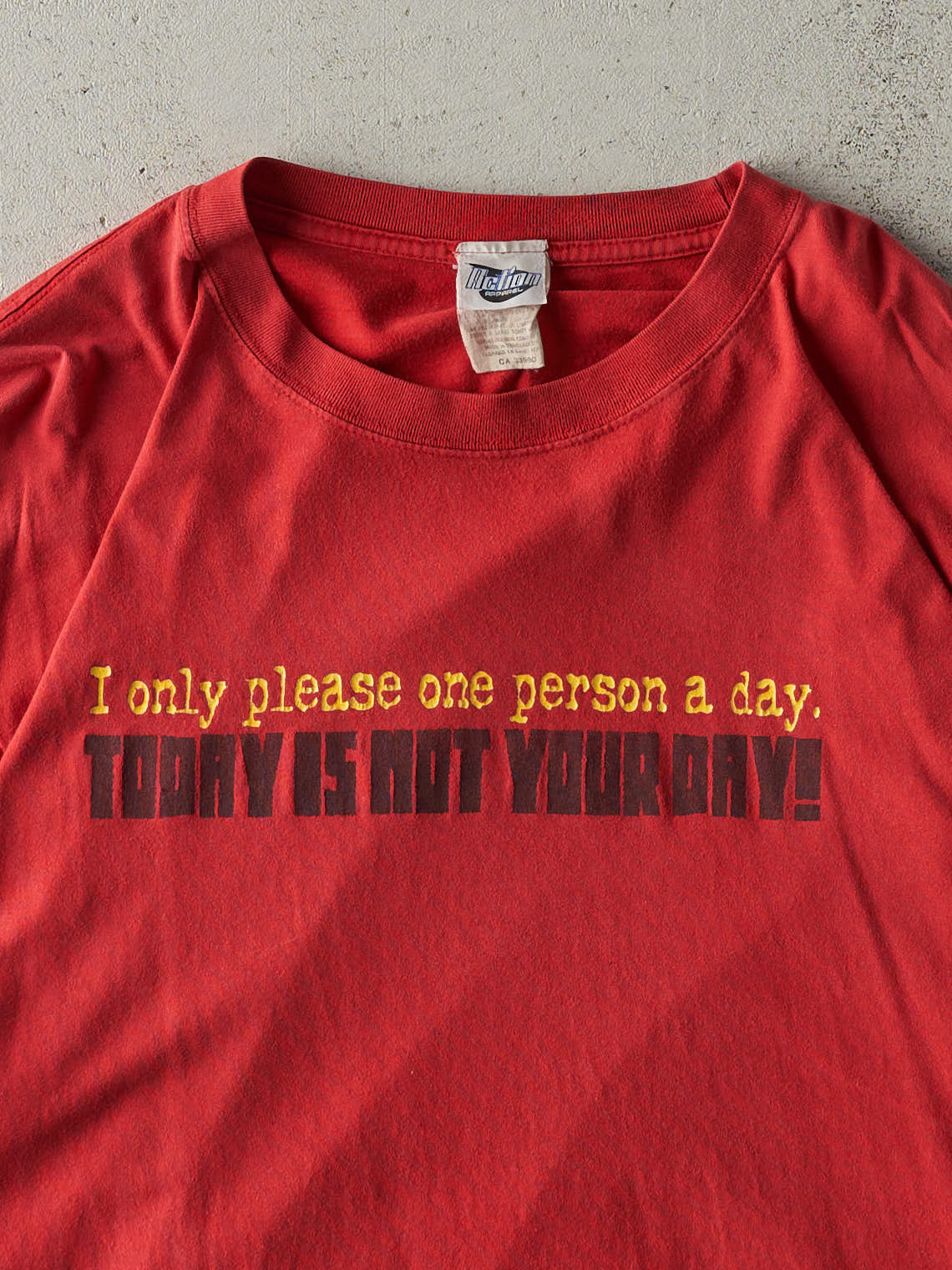 Vintage Y2K Red "Today's Not Your Day" Slogan Tee (XL/XXL)