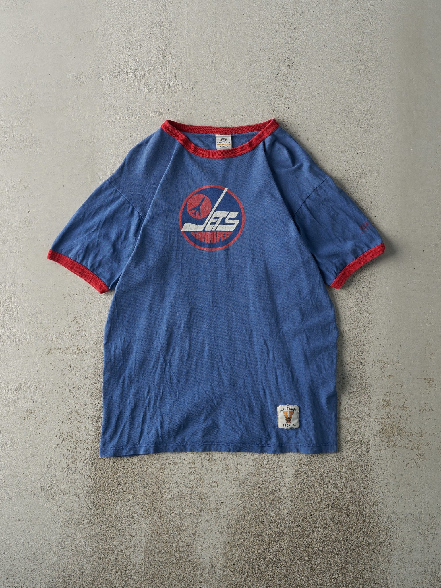 Vintage Y2K Blue Winnipeg Jets Ringer Tee (S/M)