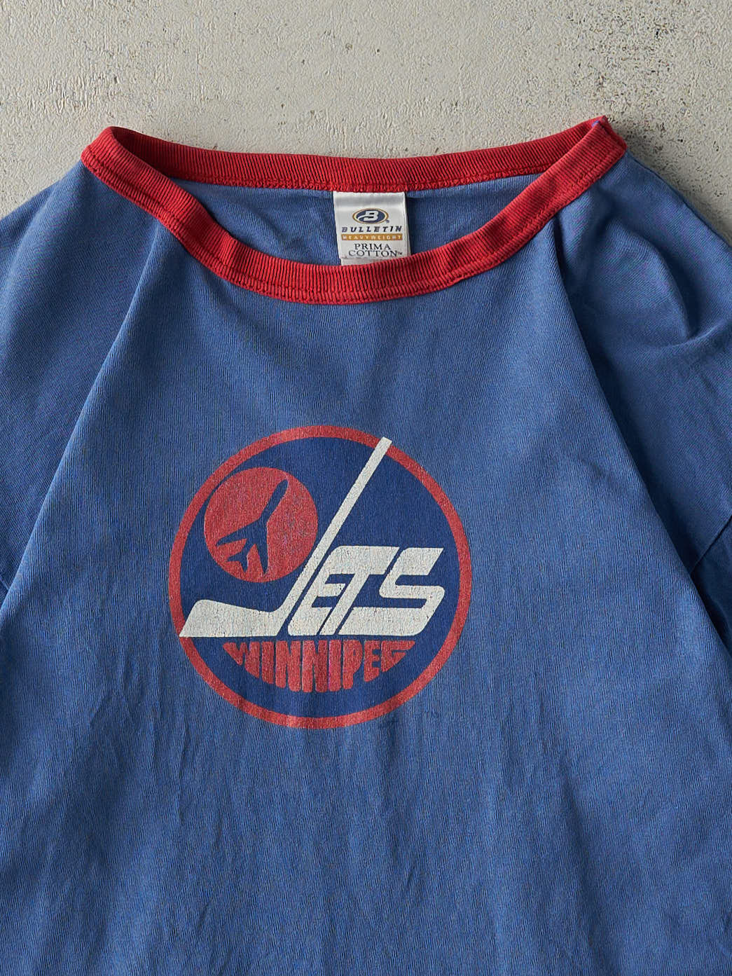 Vintage Y2K Blue Winnipeg Jets Ringer Tee (S/M)