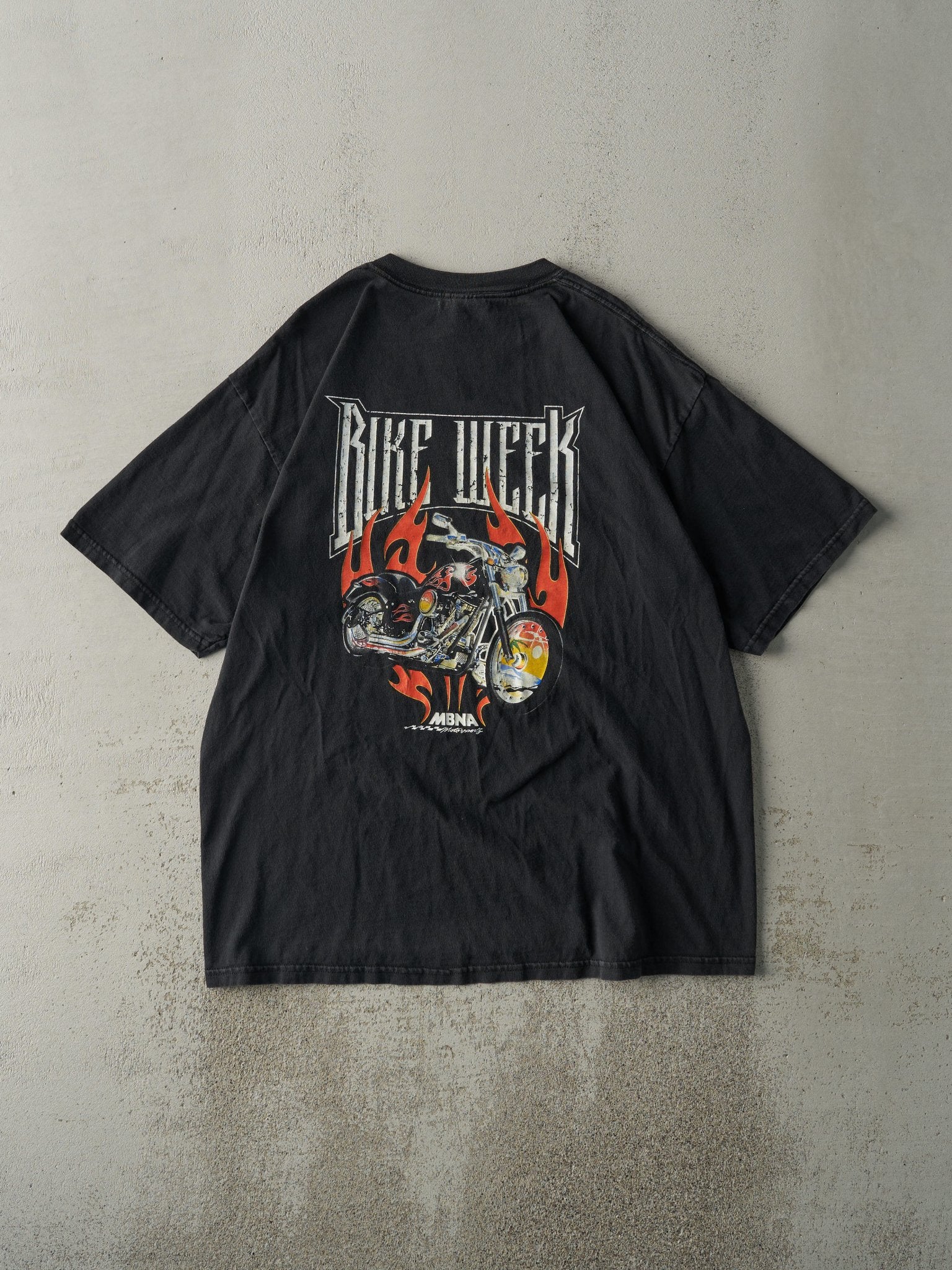 Vintage Y2K Black MBNA Bike Week Tee (L)