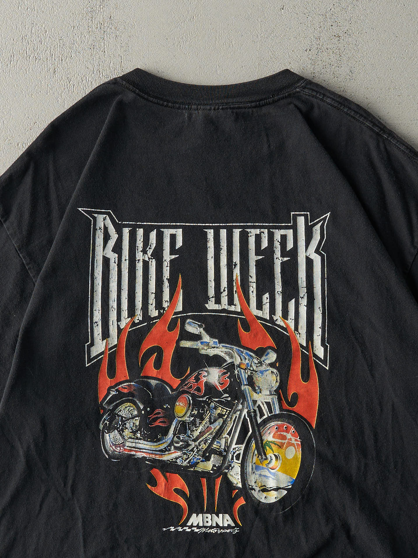 Vintage Y2K Black MBNA Bike Week Tee (L)