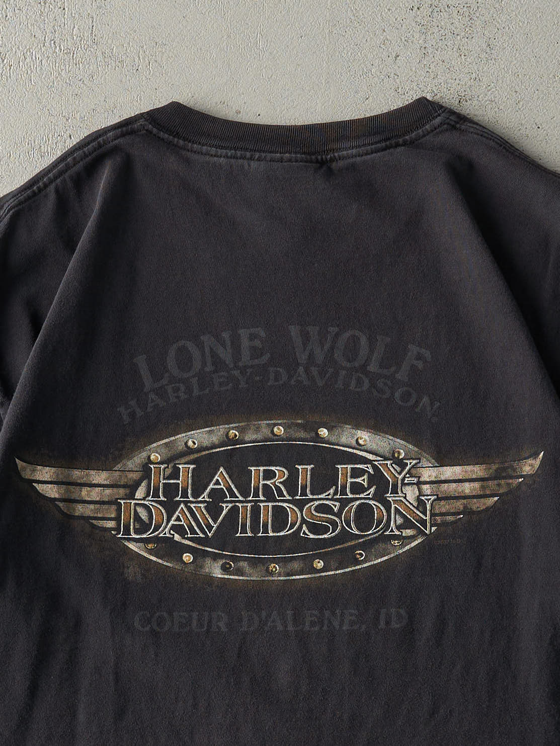 Vintage 07' Black Coeur D'Alene ID Harley Davidson Tee (M)