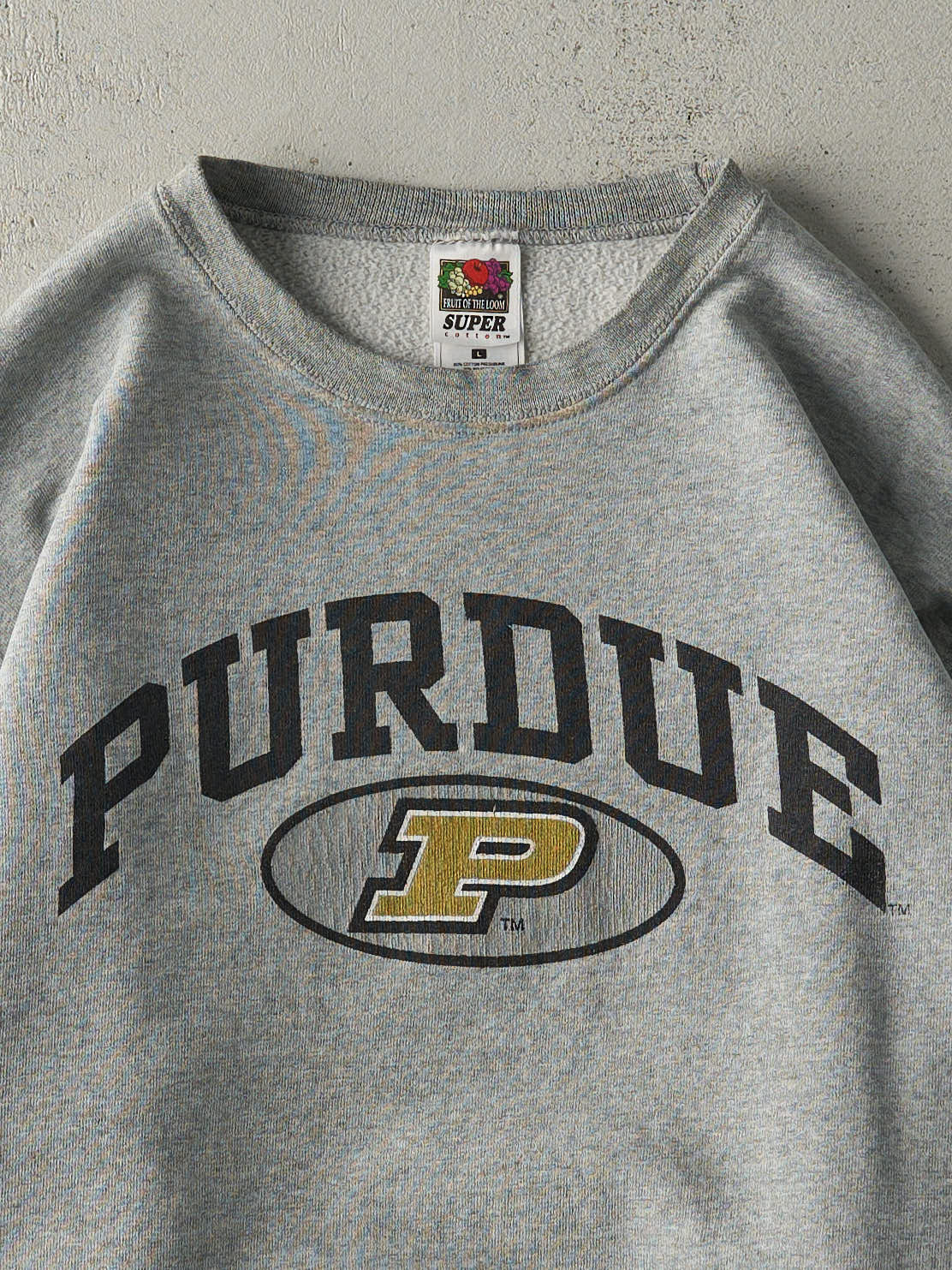 Vintage Y2K Grey Purdue University Crewneck (M)