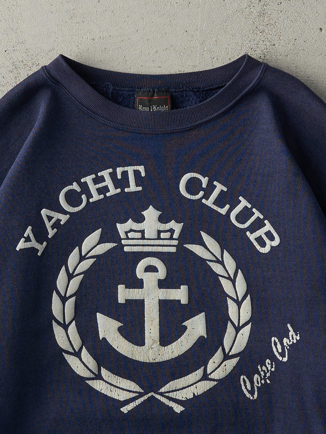 Vintage 90s Navy Blue Cape Cod Yacht Club Boxy Crewneck (M)