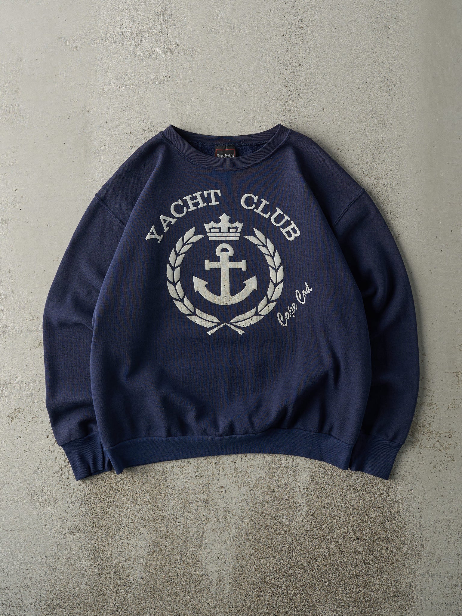 Vintage 90s Navy Blue Cape Cod Yacht Club Boxy Crewneck (M)