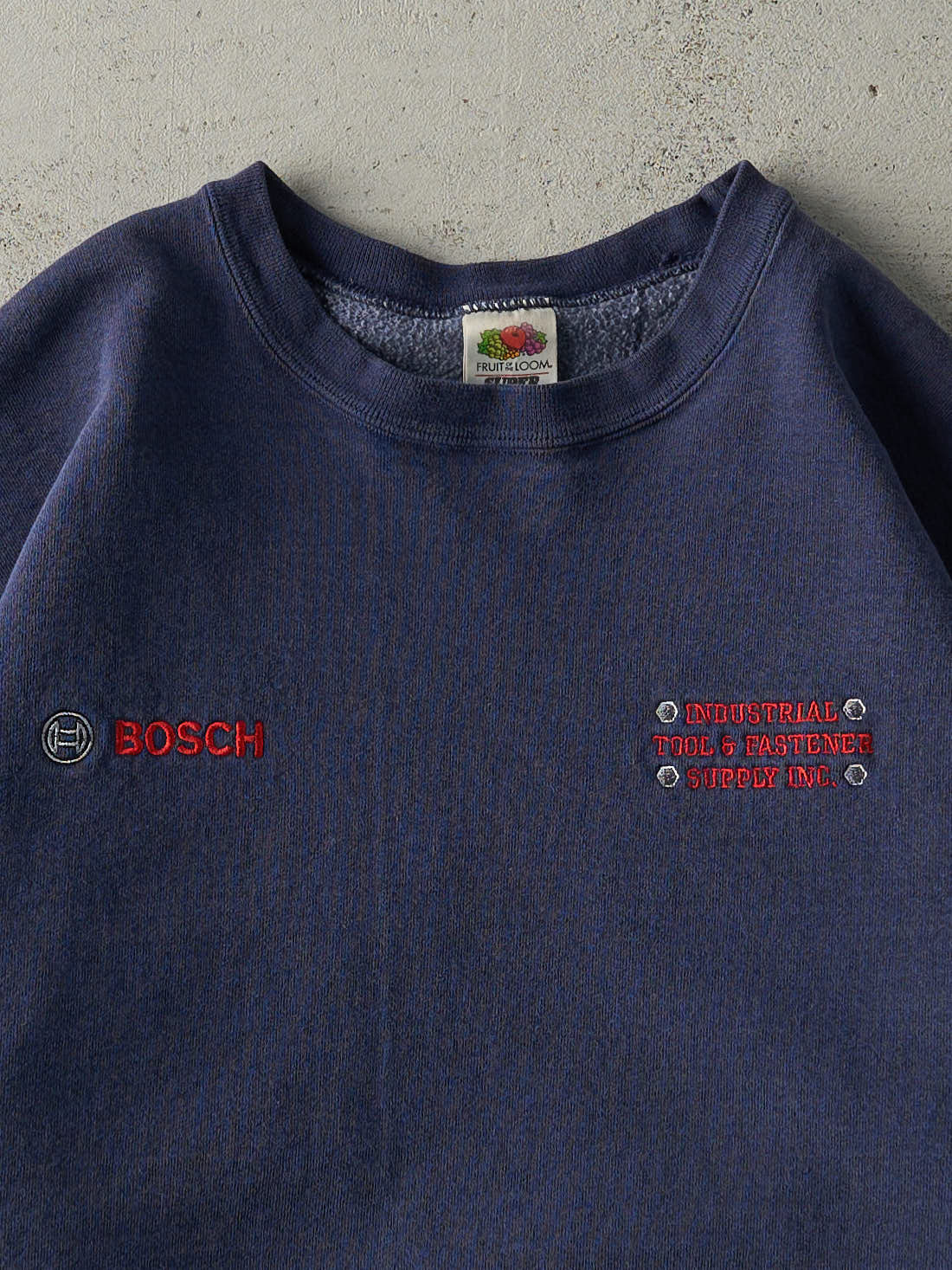 Vintage 90s Navy Blue Bosch Embroidered Crewneck (L)