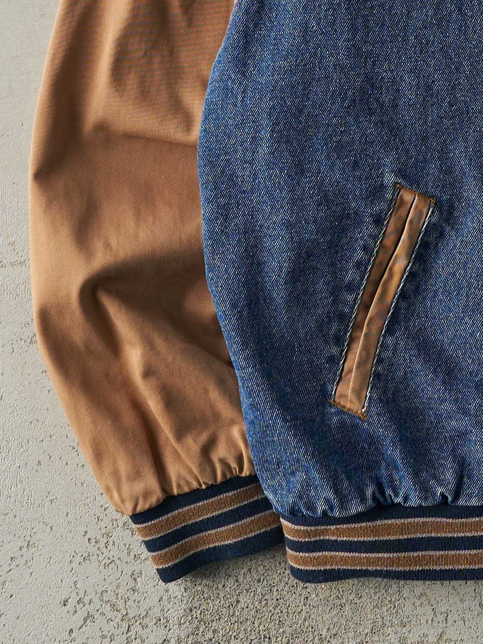 Vintage 90s Denim Varsity Jacket (M)