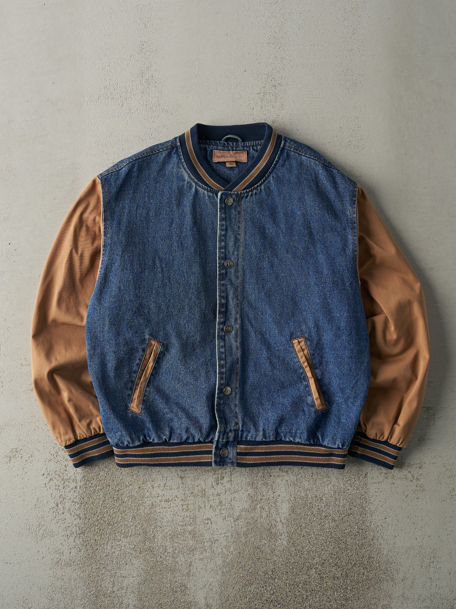 Vintage 90s Denim Varsity Jacket (M)