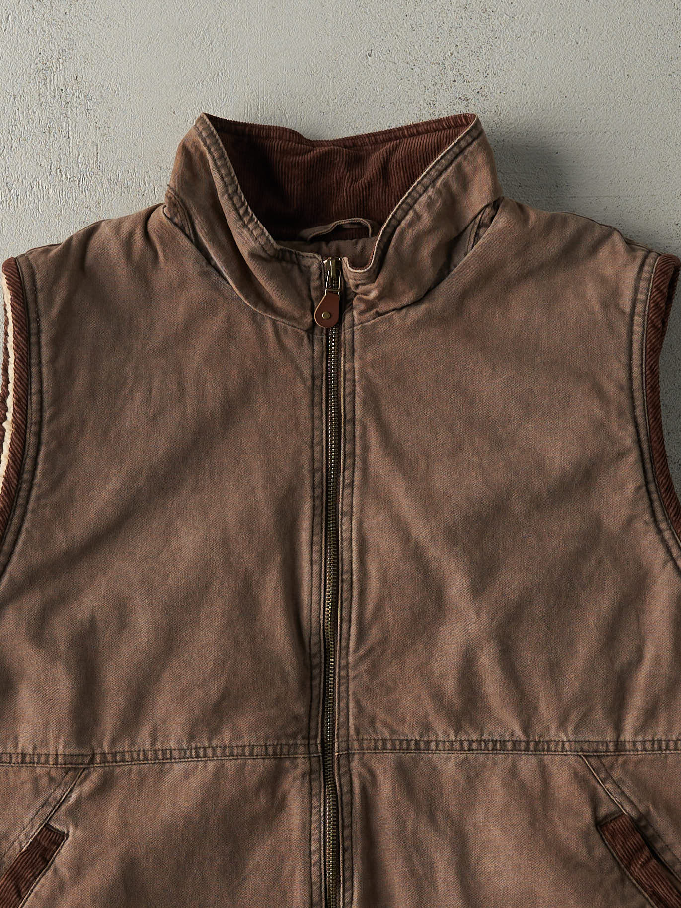 Vintage Y2K Brown Sherpa Lined Wrangler Vest (L)