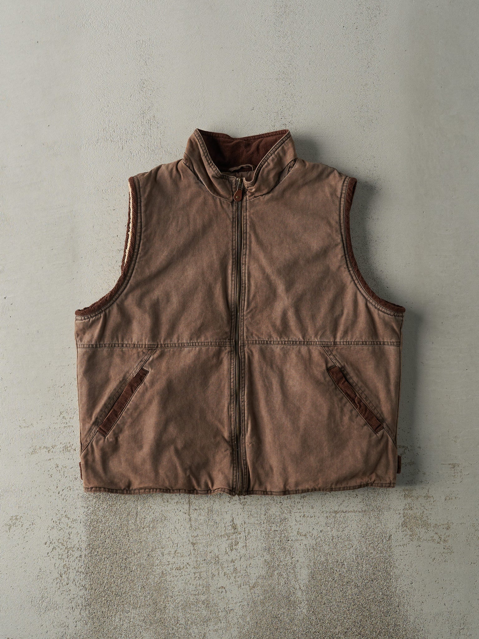 Vintage Y2K Brown Sherpa Lined Wrangler Vest (L)