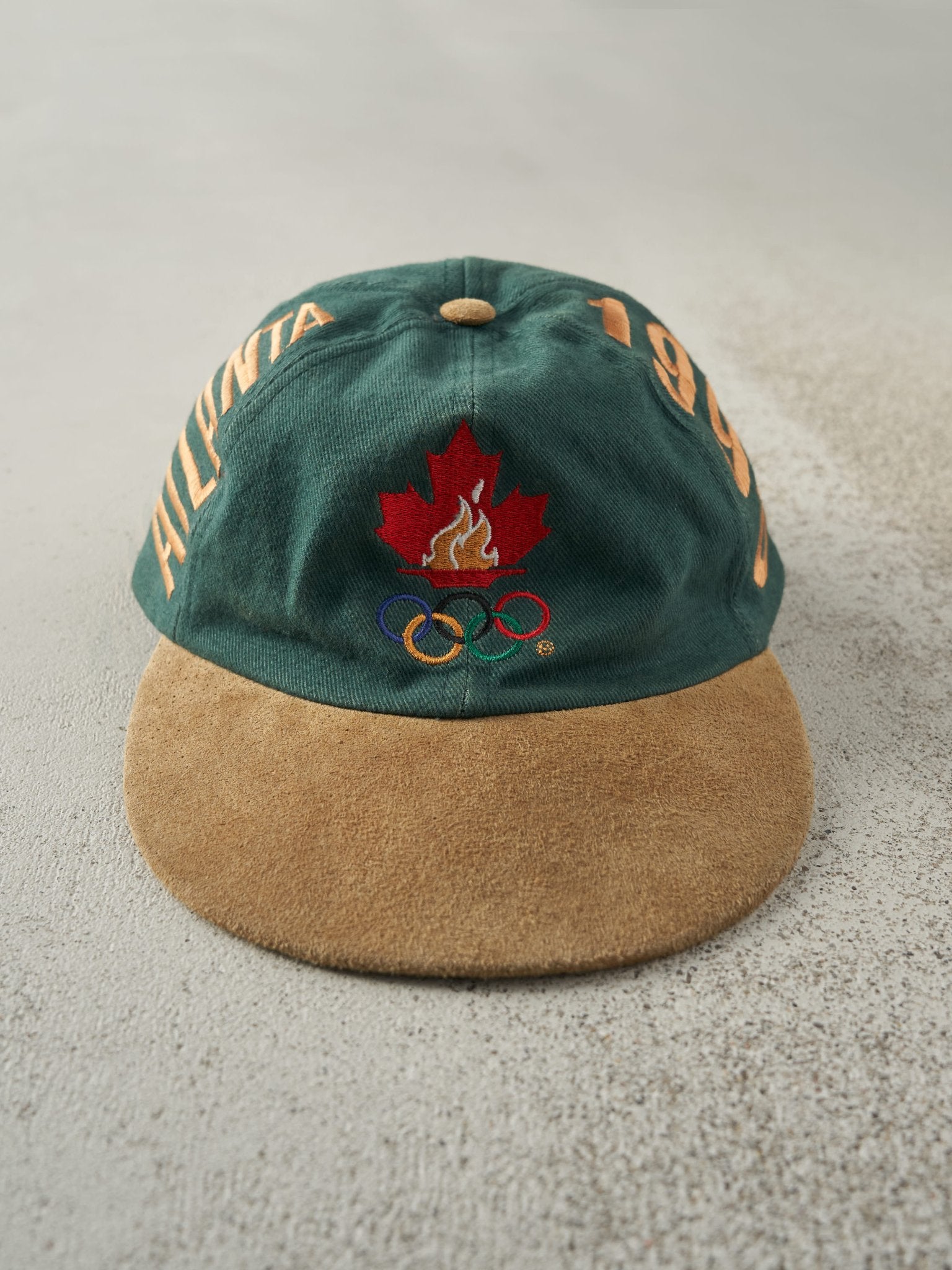 Vintage 96' Green Atlanta Olympics Canada Leather Strapback Hat