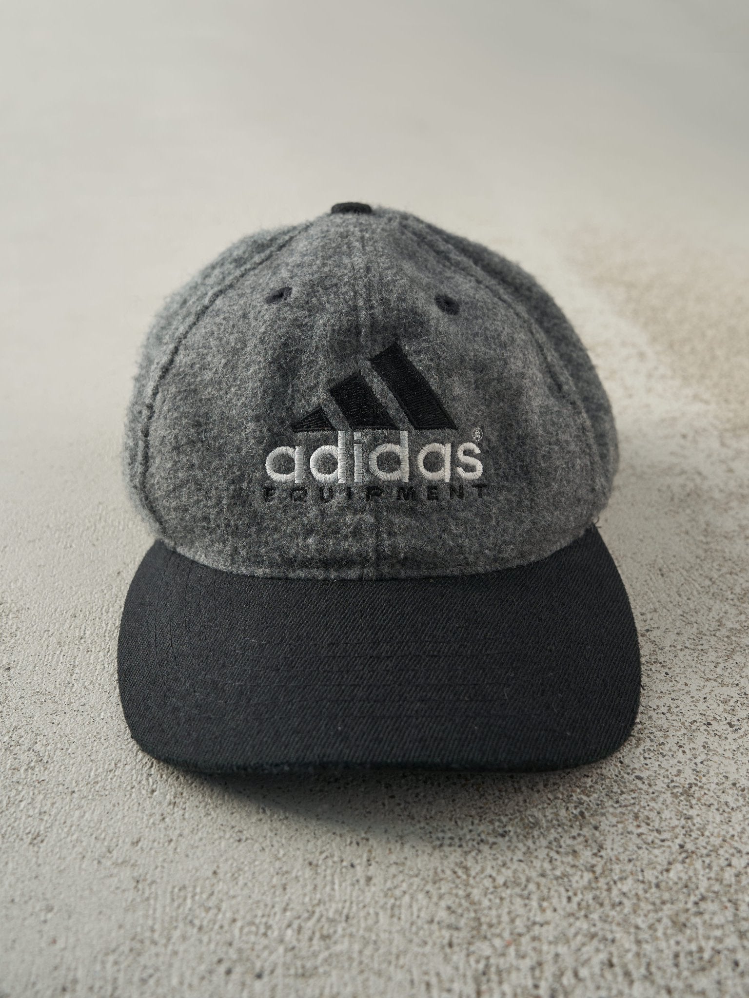 Vintage Y2K Grey & Black Adidas Equipment Wool Snapback