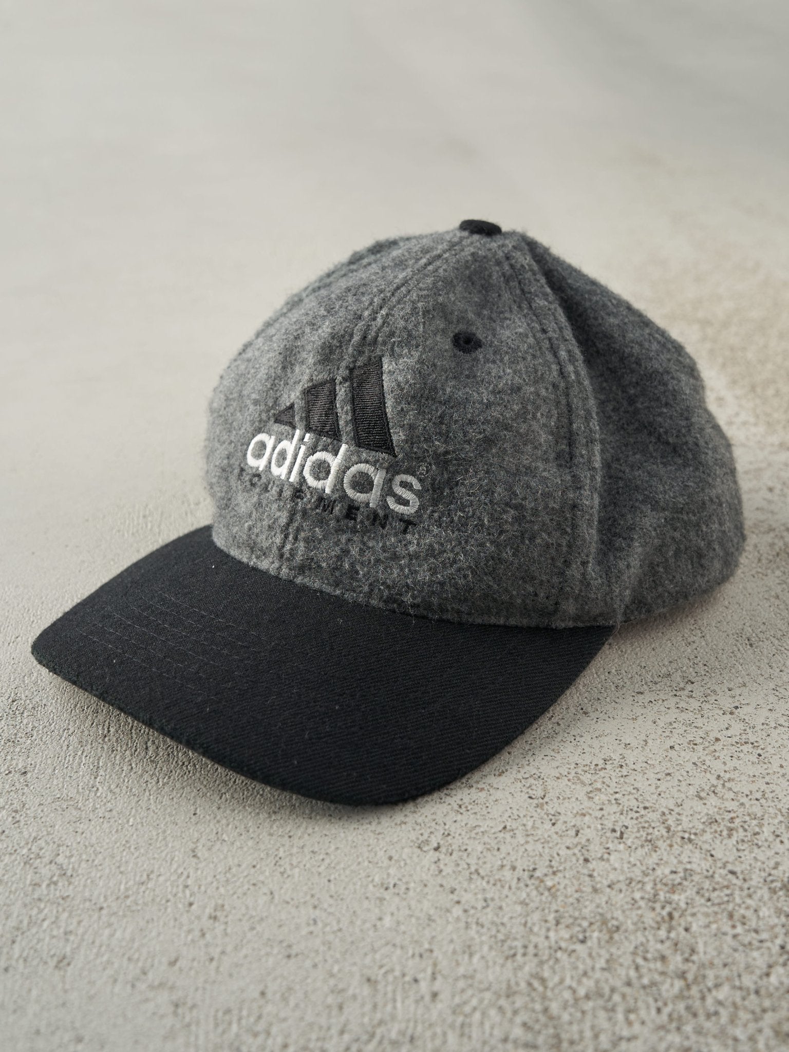 Vintage Y2K Grey & Black Adidas Equipment Wool Snapback