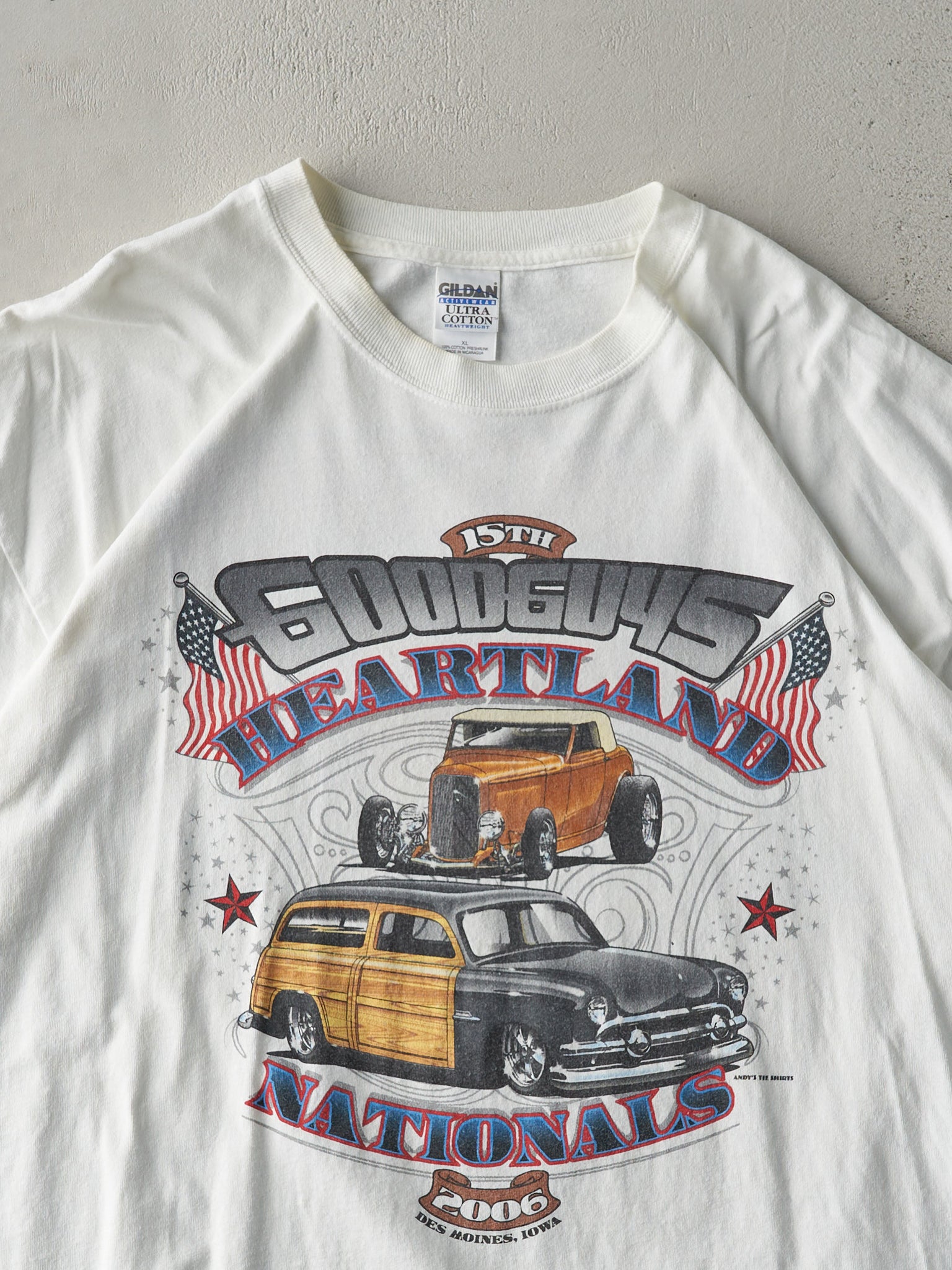 Vintage 06' White Goodguys Heartland Nationals Car Show Tee (L)