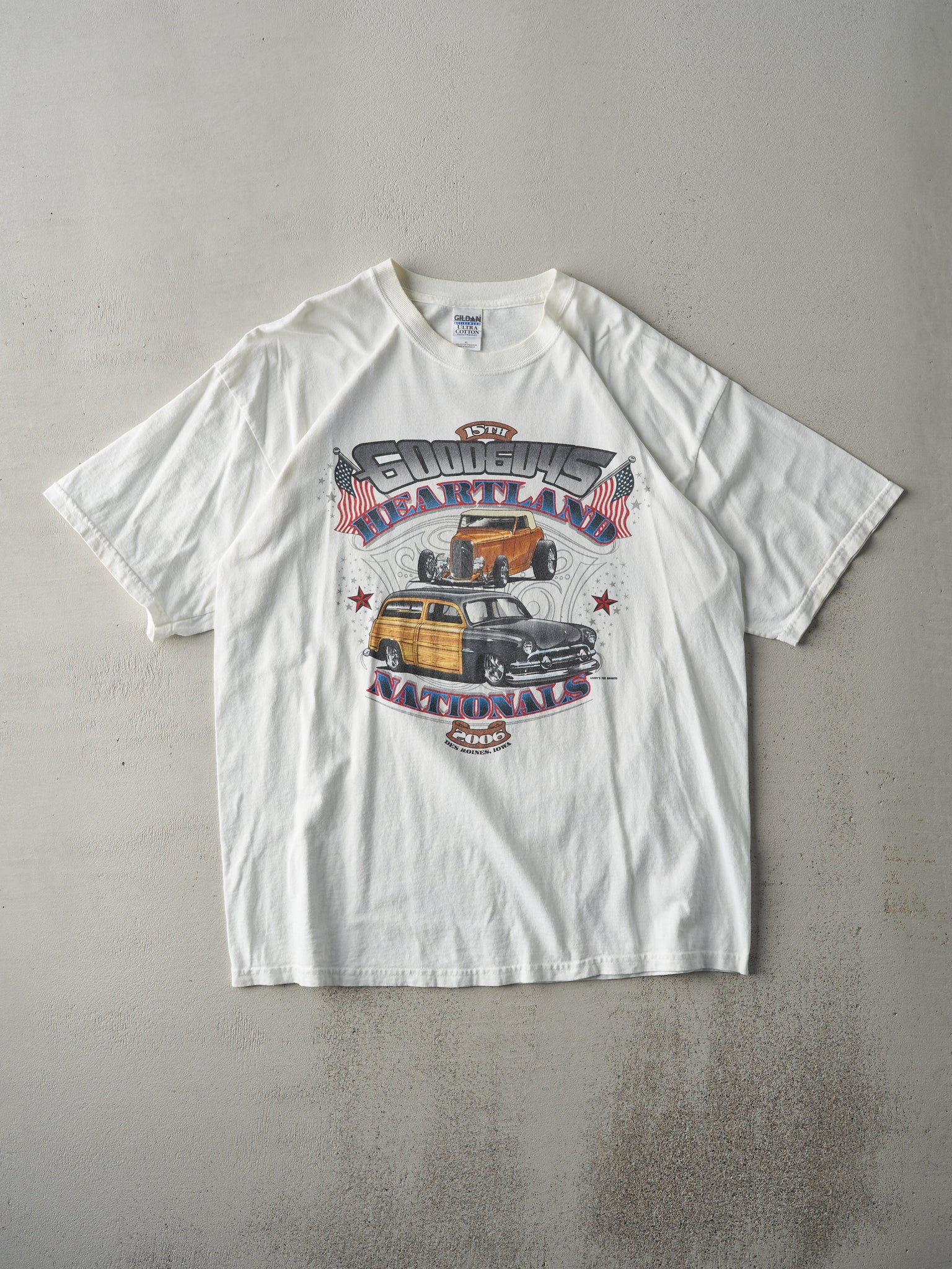 Vintage 06' White Goodguys Heartland Nationals Car Show Tee (L)